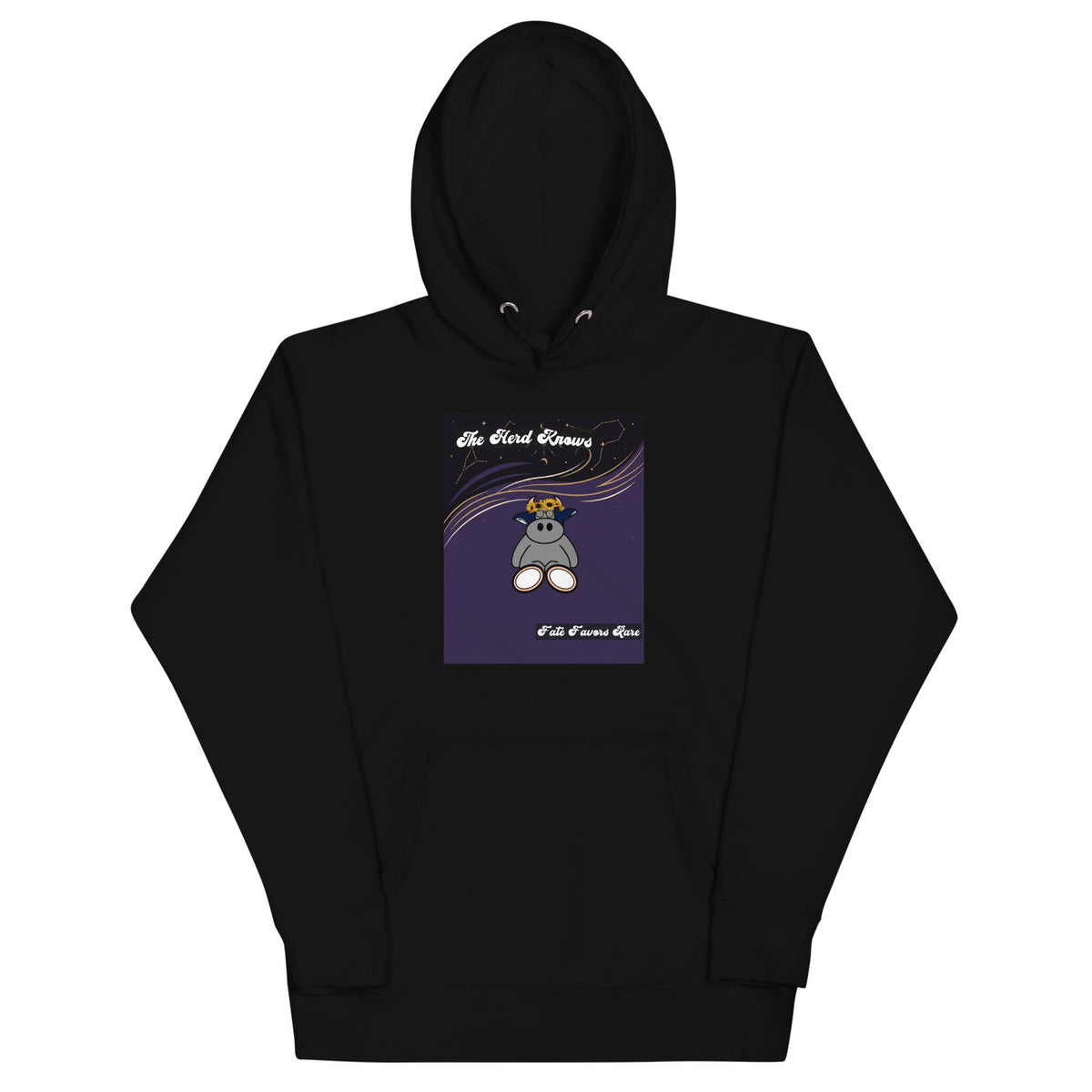 Pocket Cows Hoodie — Written In The Herd — Design 39 — alternate view