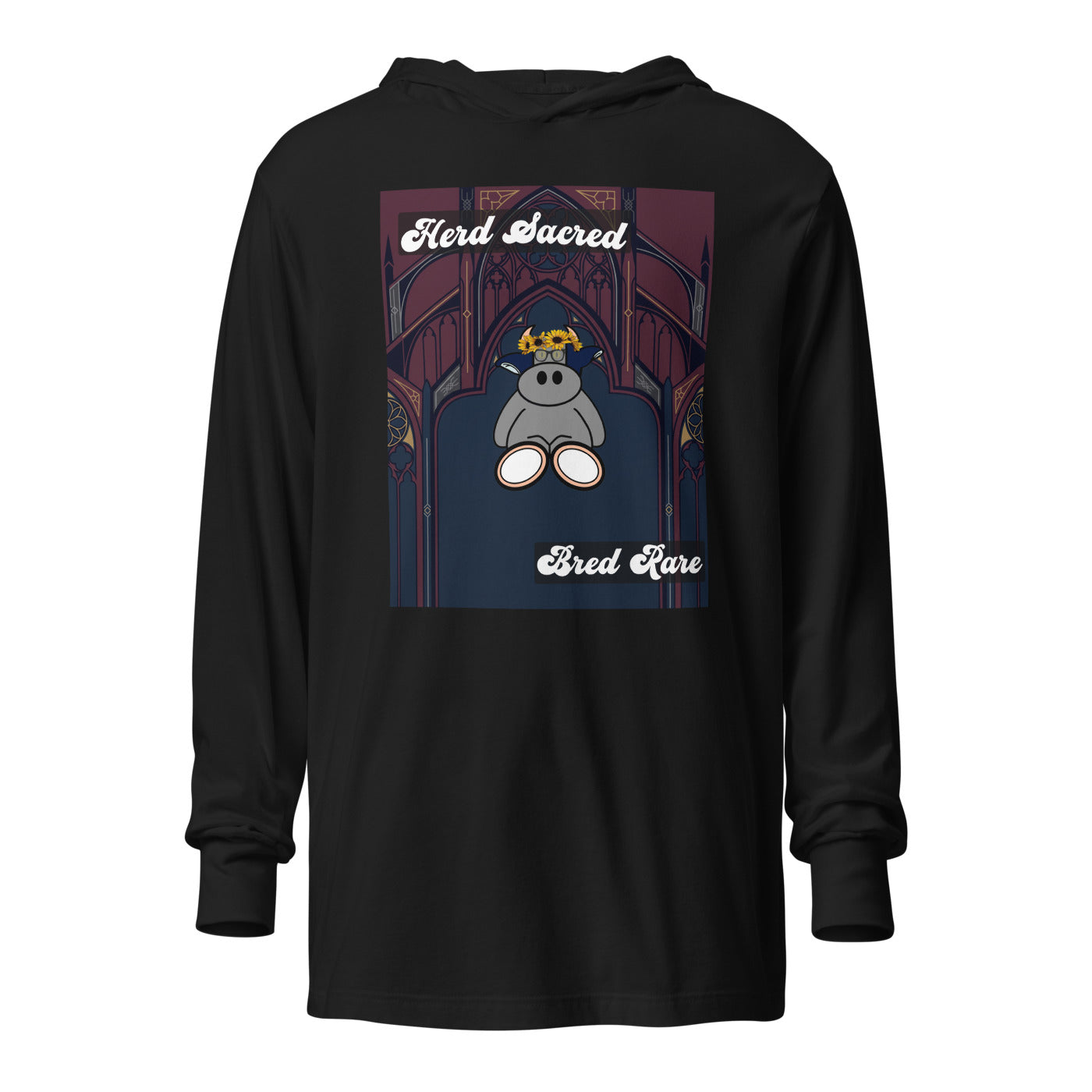 Pocket Cows Unisex Hooded Long Sleeve Tee — Design 271