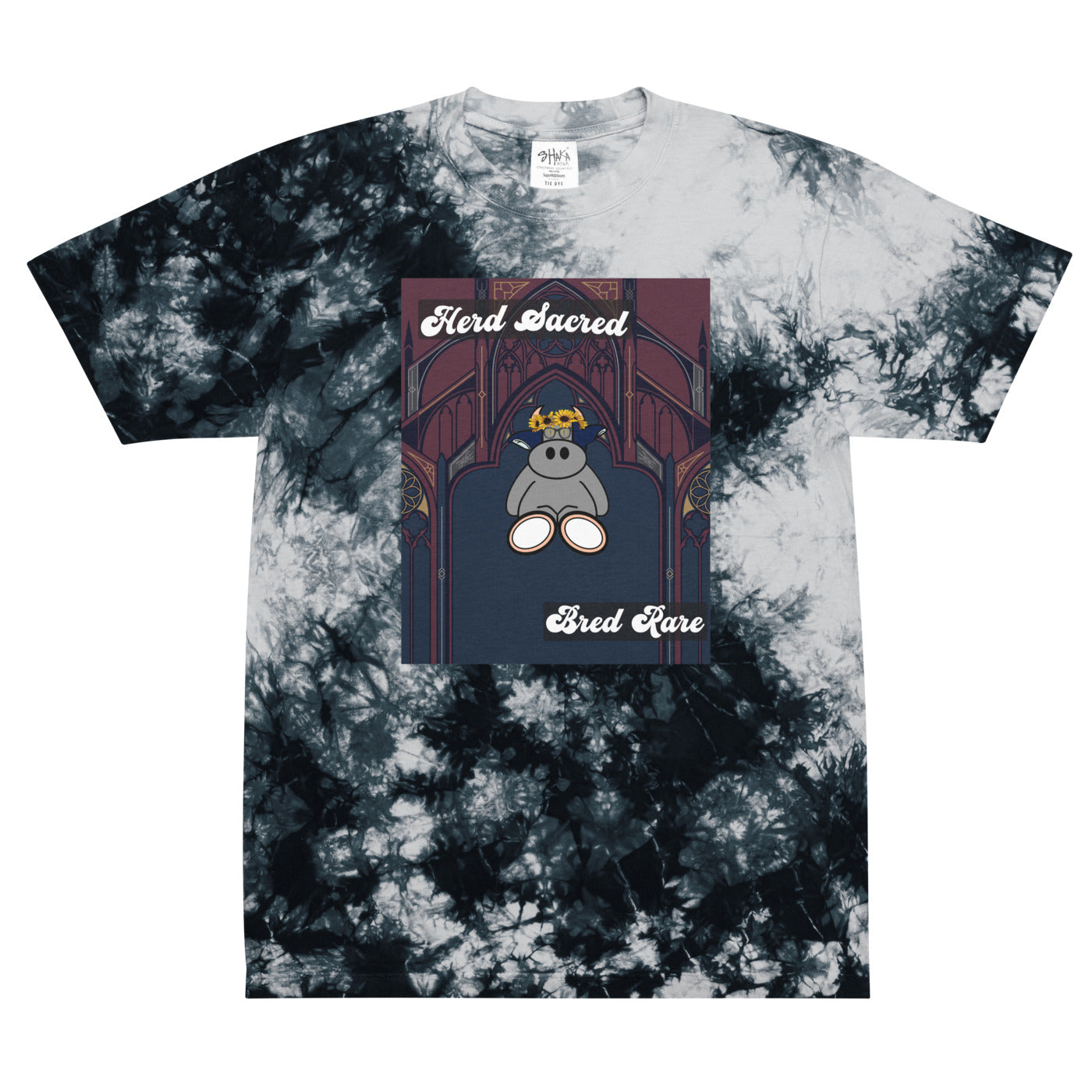 Pocket Cows Unisex Oversized Tie-Dye T-Shirt — Design 271