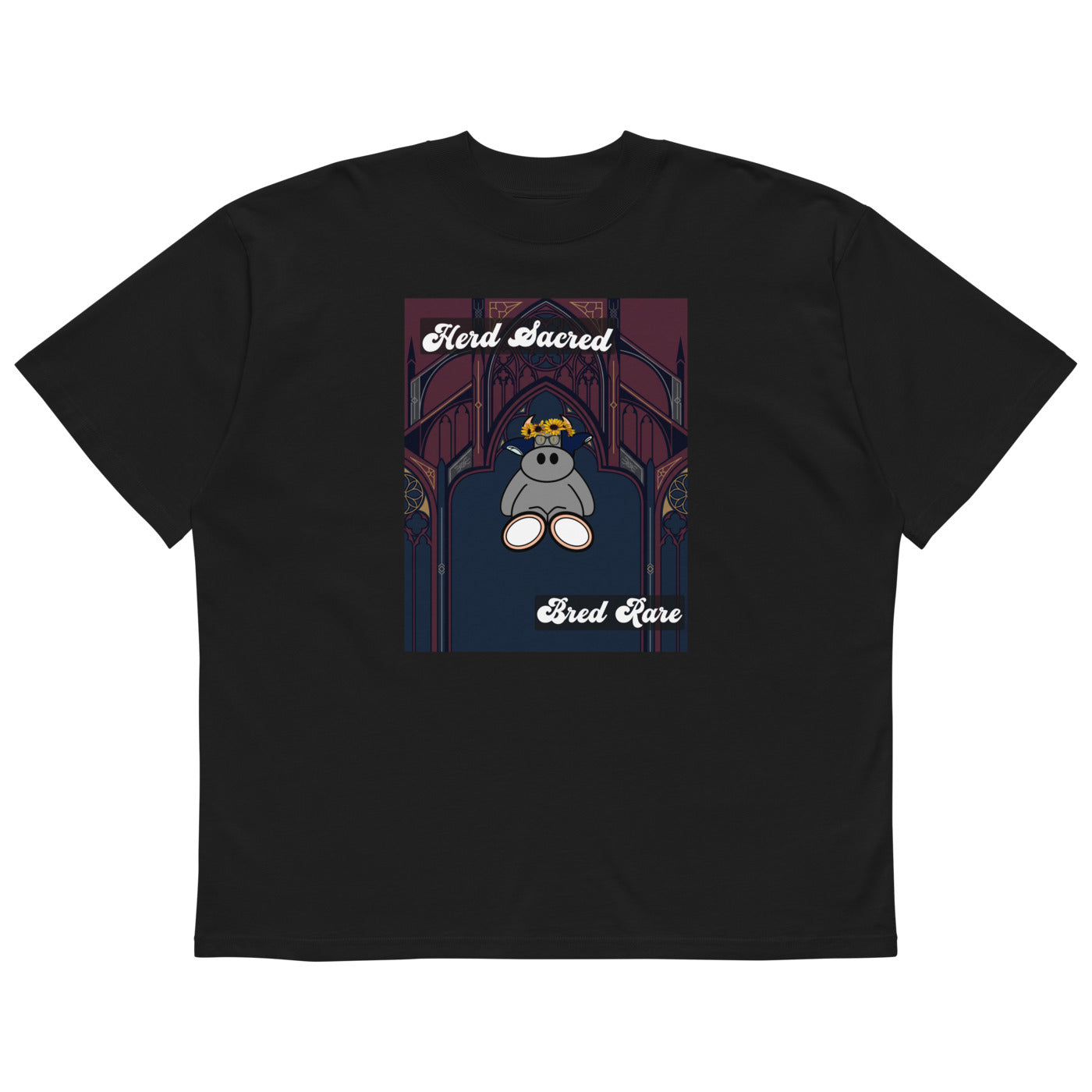 Pocket Cows Unisex Organic Oversized High Neck Blaster 2.0 T-Shirt — Design 271
