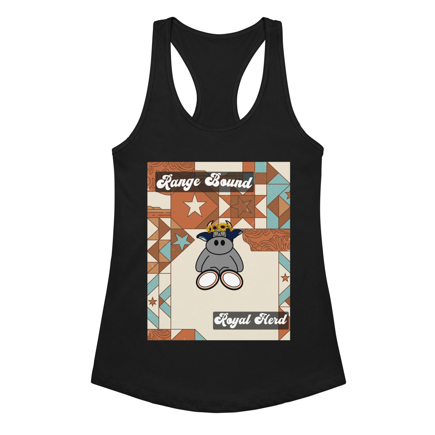 Pocket Cows Women's Ideal Racerback Tank Top — Design 258
