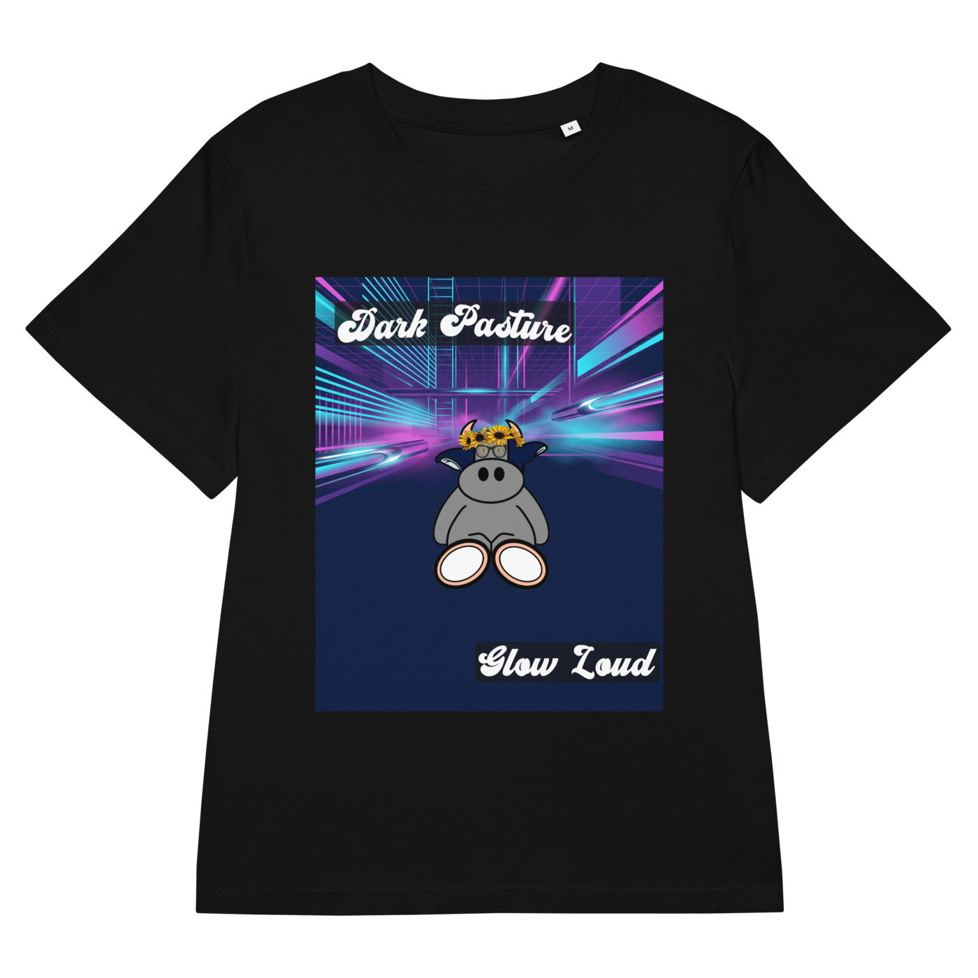 Pocket Cows Women's Organic Ribbed Neck Stella Muser T-Shirt — Design 255