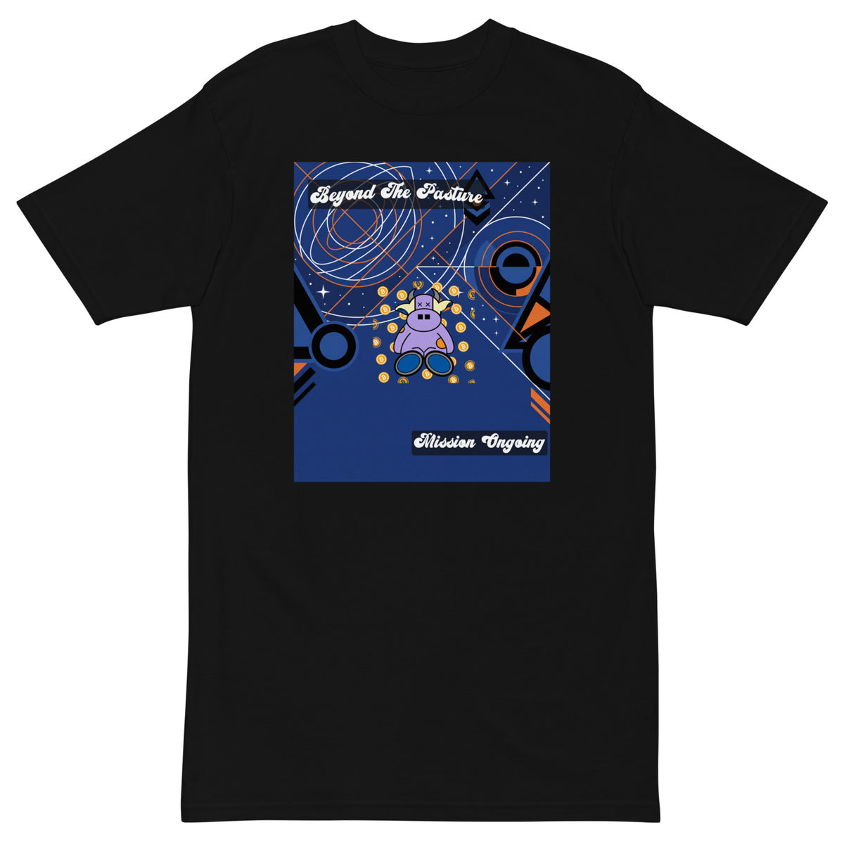 Pocket Cows Heavyweight Tee — Orbit The Herd — Design 108 — alternate view