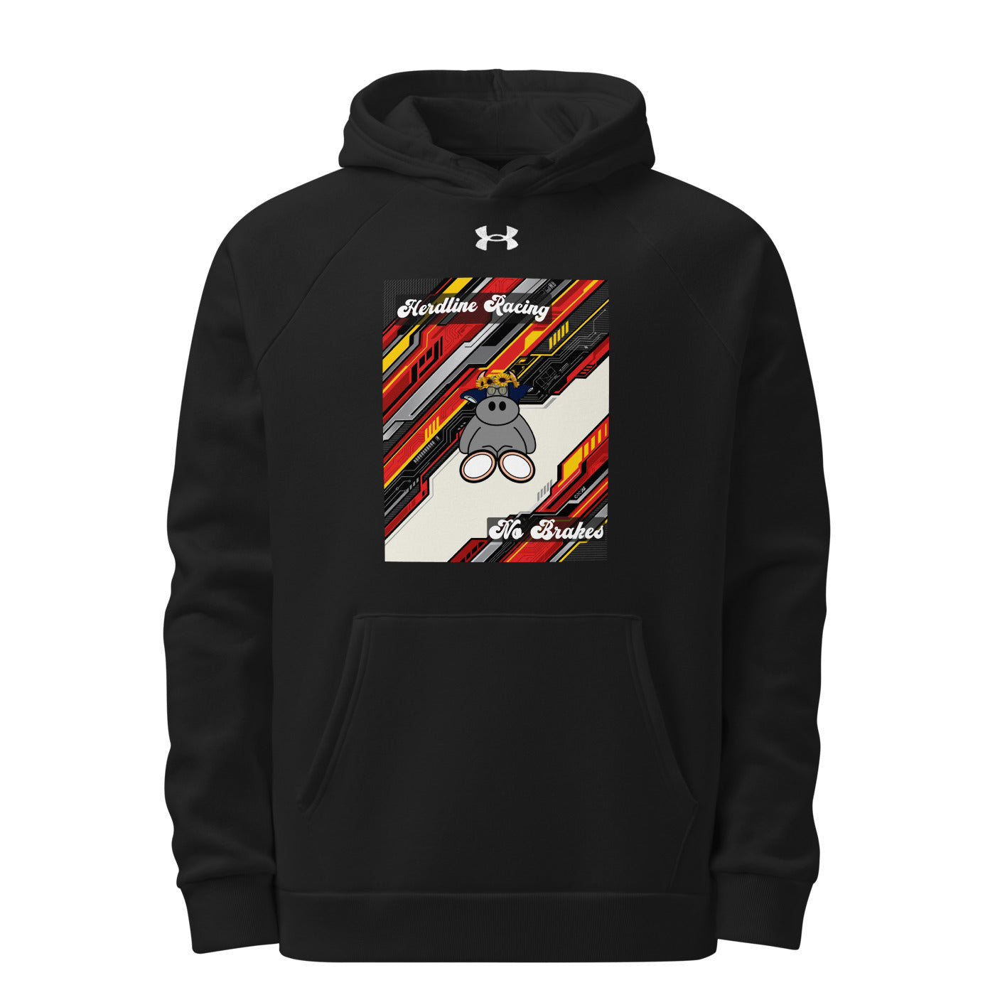 Pocket Cows Men’s Under Armour Rival Fleece Hoodie — Design 263