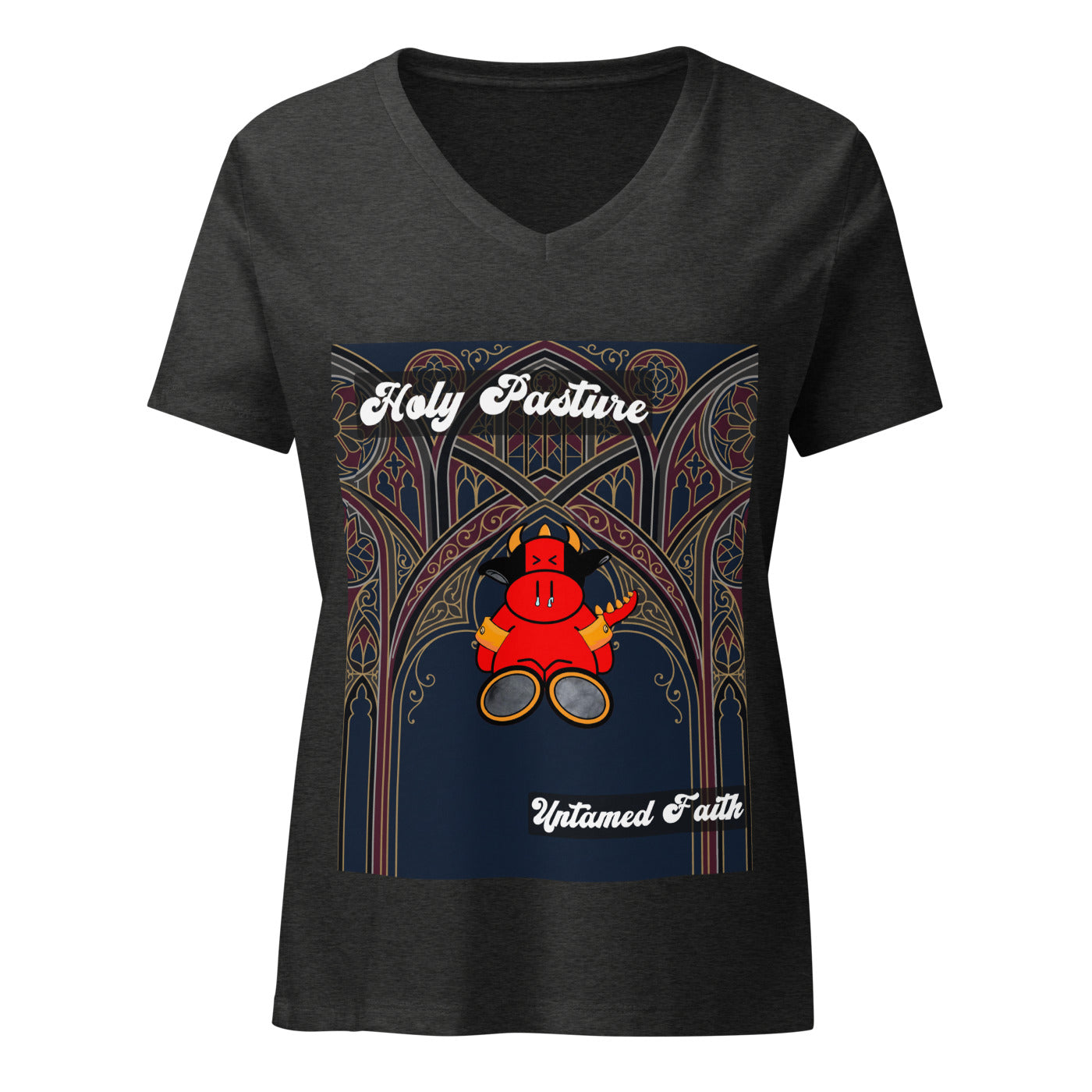 Pocket Cows Women's Relaxed V-Neck T-Shirt — Design 270