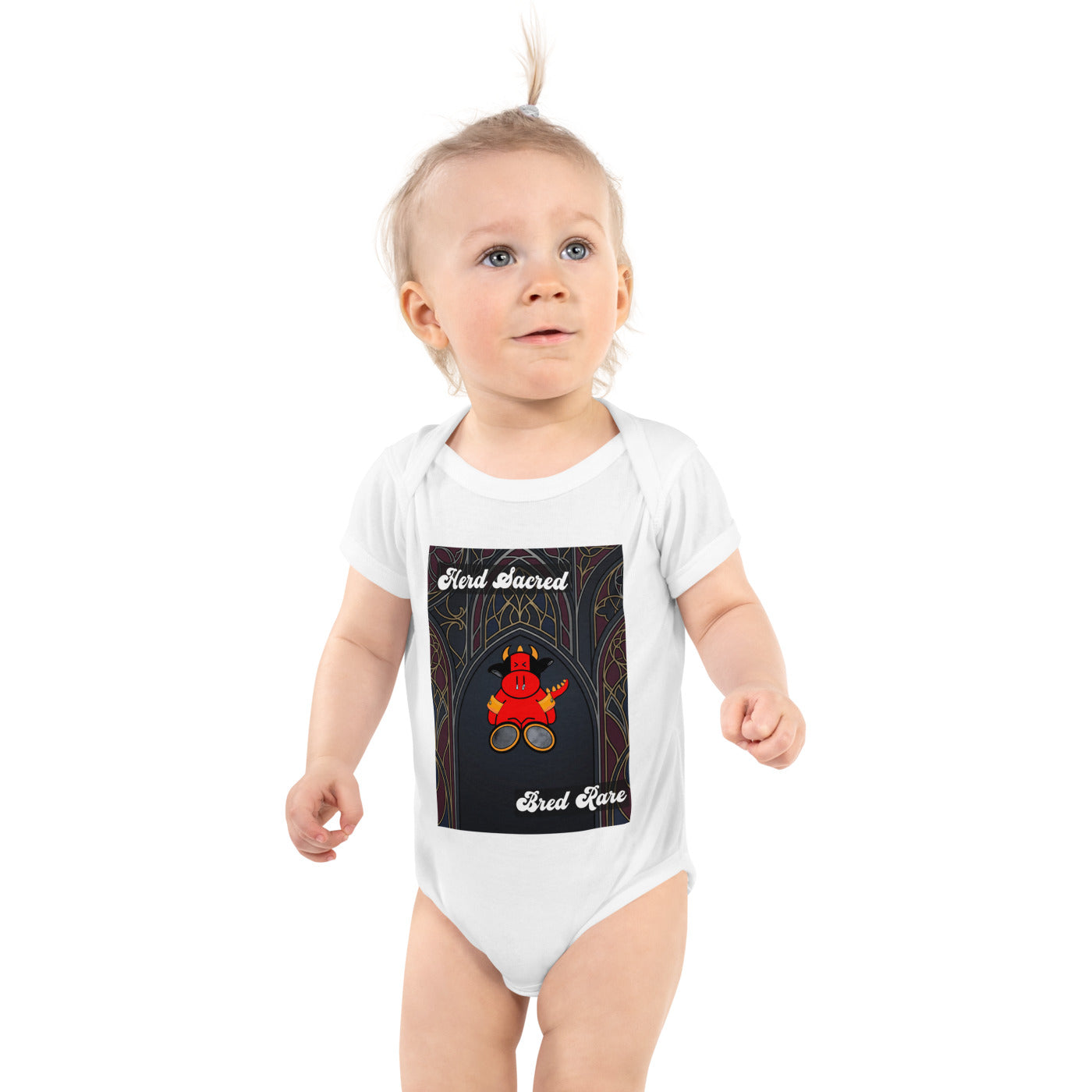 Pocket Cows Baby Short Sleeve Bodysuit — Design 267