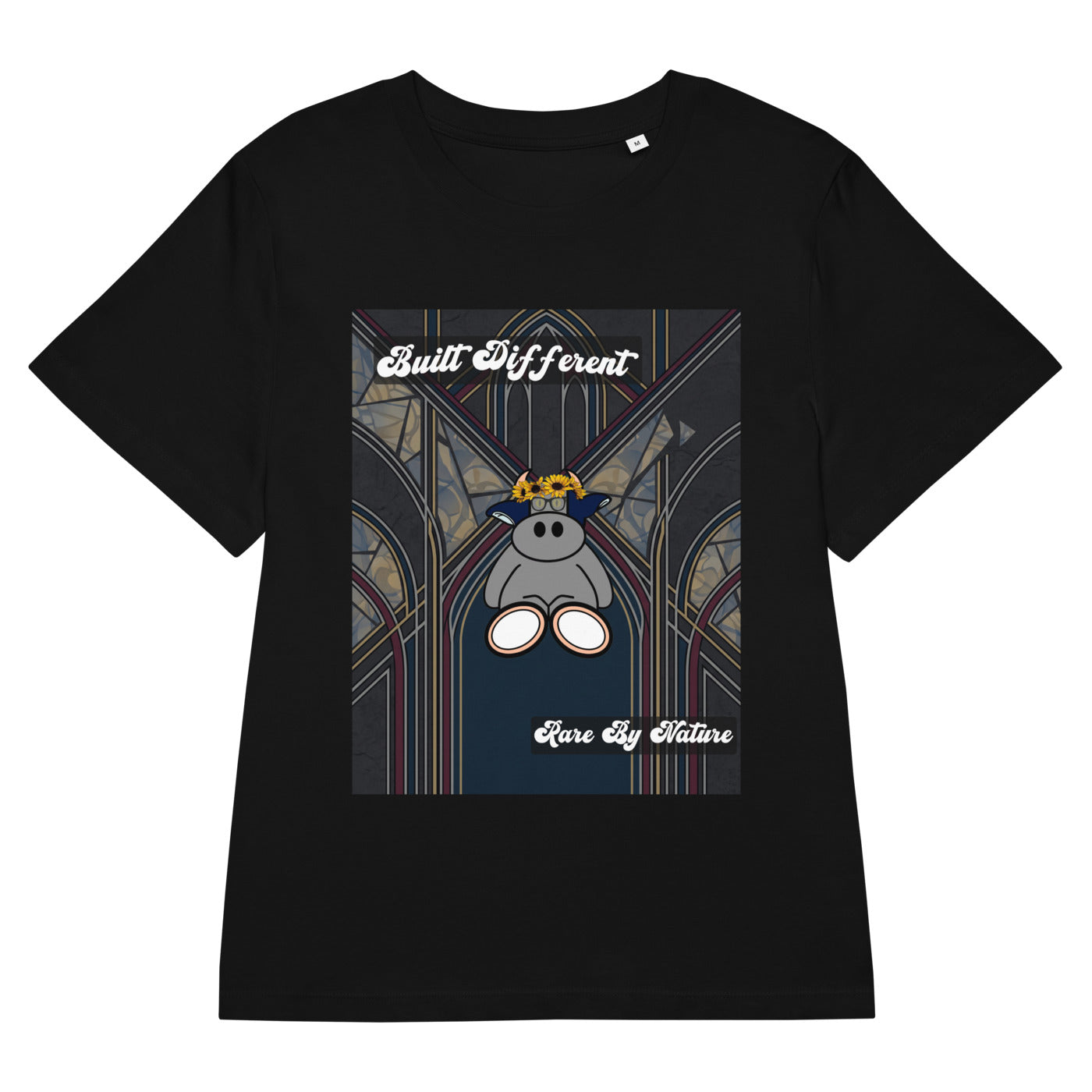 Pocket Cows Women's Organic Ribbed Neck Stella Muser T-Shirt — Design 269