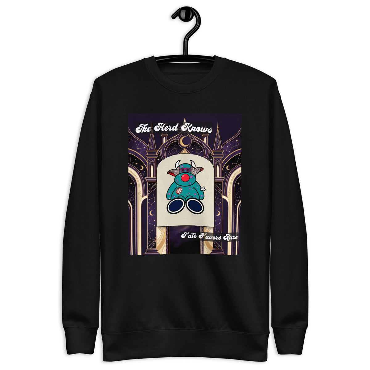 Pocket Cows Crewneck — Written In The Herd — Design 15 — alternate view