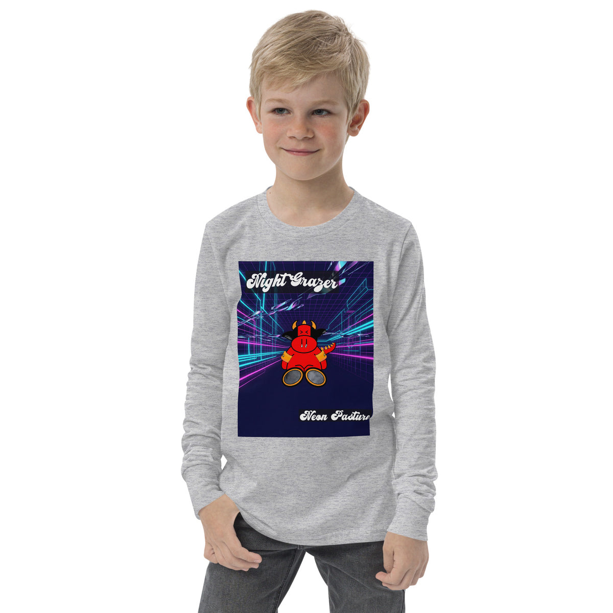 Pocket Cows Youth Long Sleeve Tee — Design 250