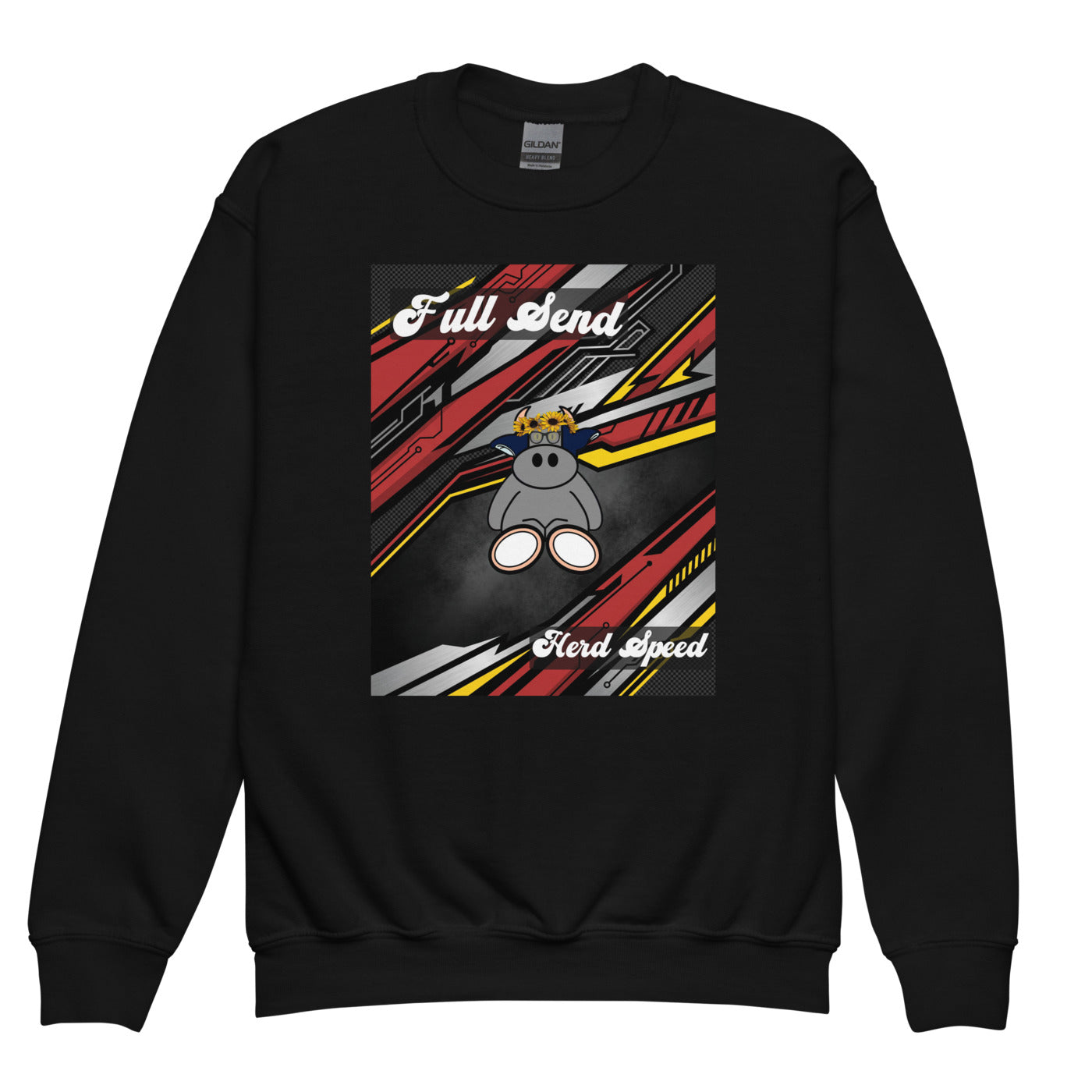 Pocket Cows Youth Crew Neck Sweatshirt — Design 265