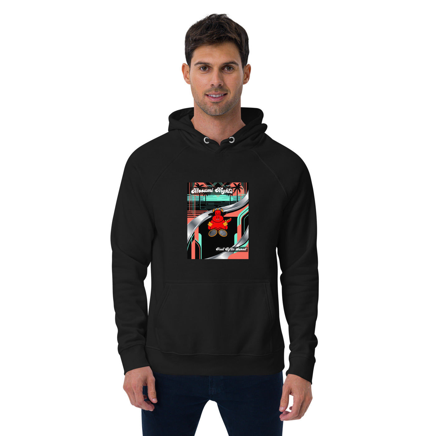 Pocket Cows Unisex Eco Raglan Hoodie — Design 272