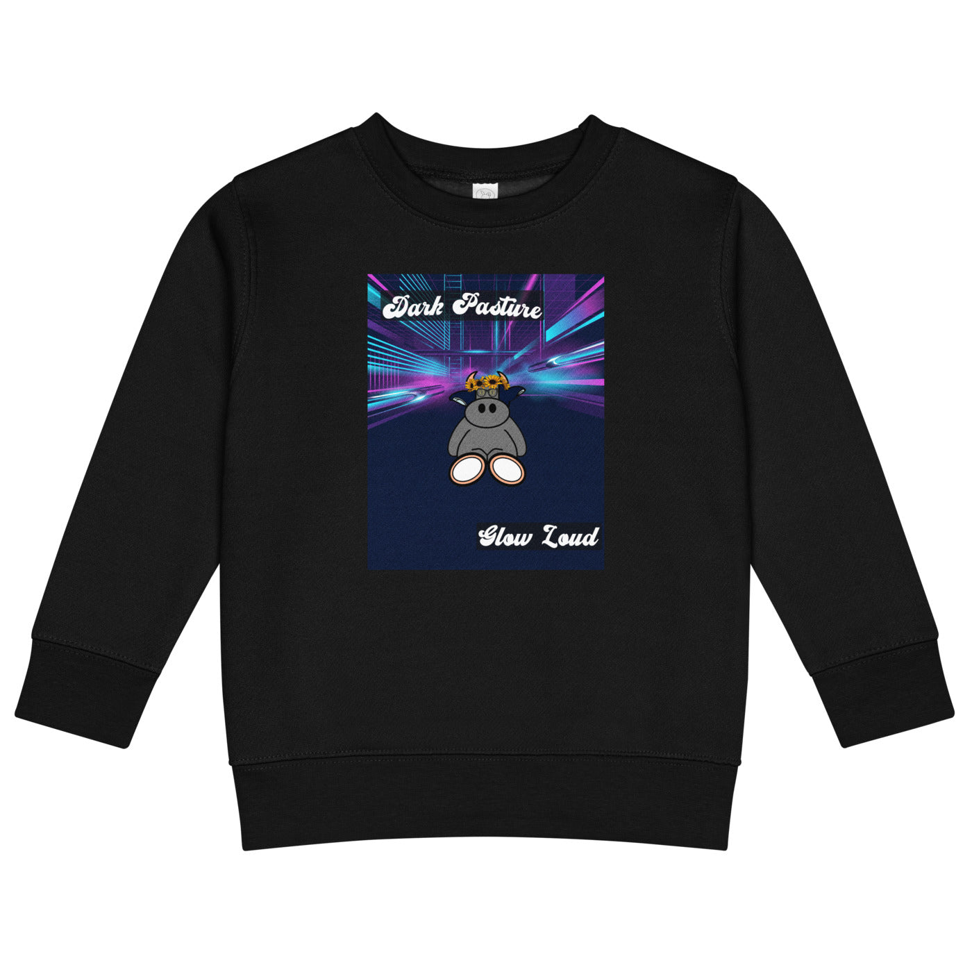 Pocket Cows Kids Crew Neck Sweatshirt — Design 255