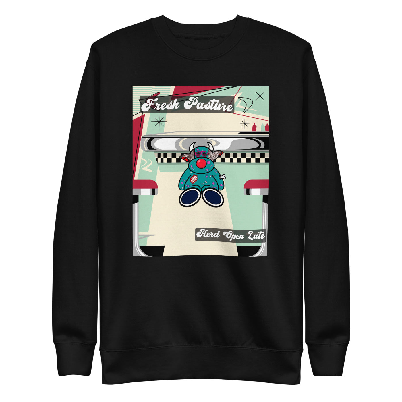 Pocket Cows Crewneck — Always Fresh — Design 821