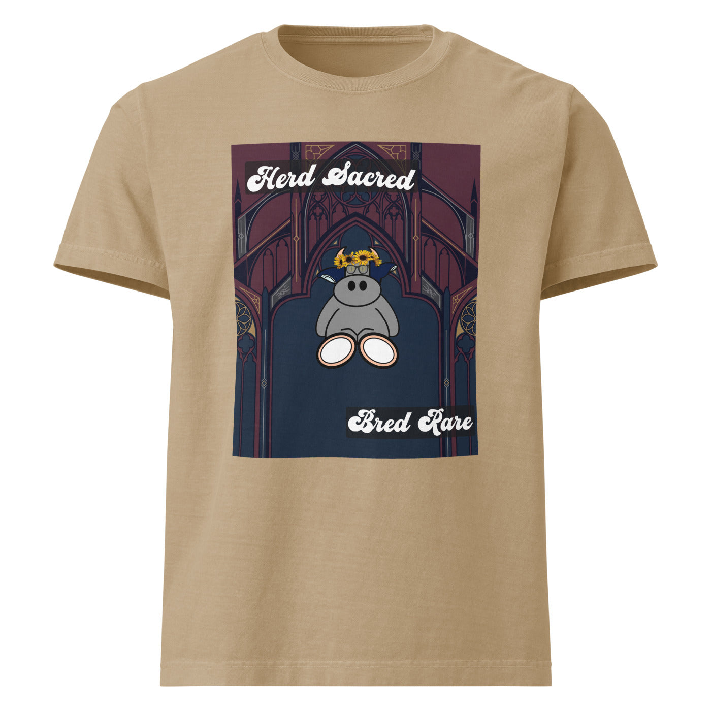 Pocket Cows Unisex Heavyweight Garment Dye Tee — Design 271