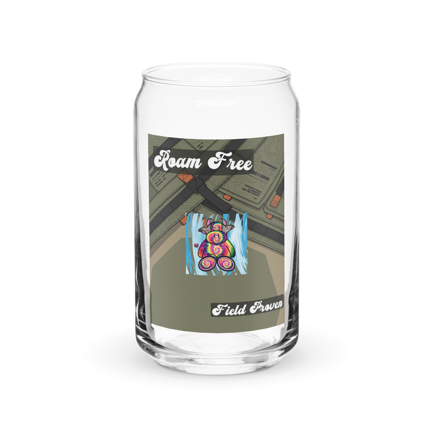 Pocket Cows Can-Shaped Glass (16 oz) — Built To Roam — Design 719