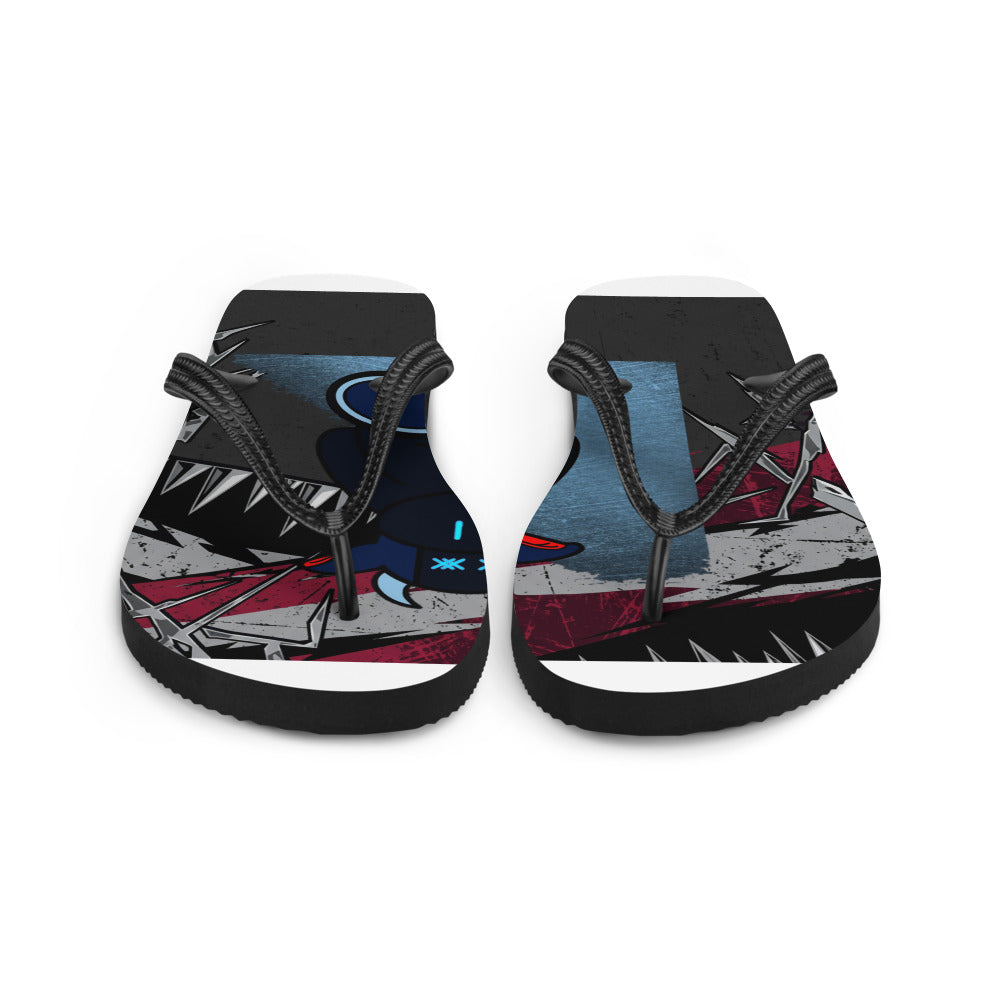 Pocket Cows Sublimation Flip Flops — No Bull Left — Design 744