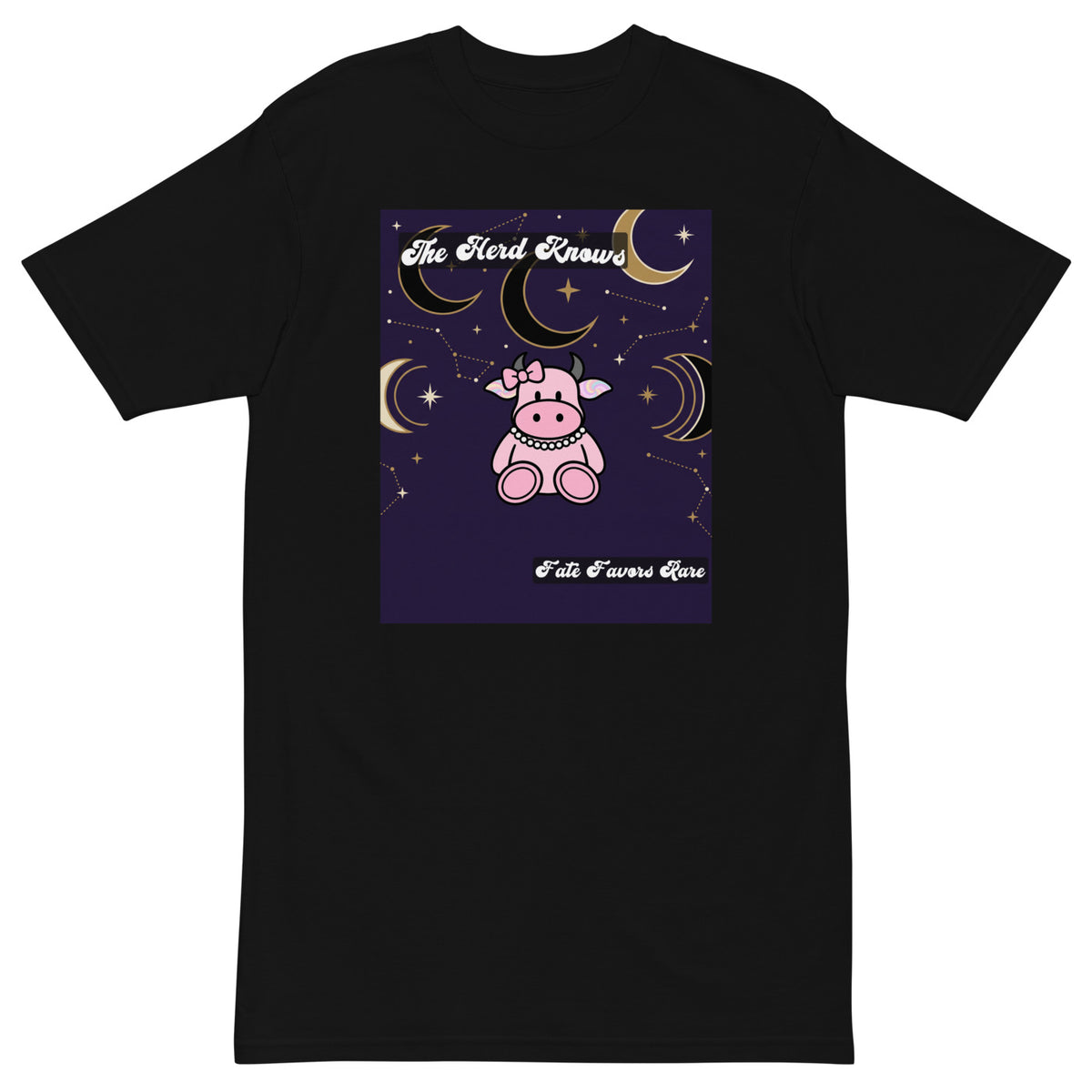 Pocket Cows Heavyweight Tee — Written In The Herd — Design 219 — alternate view