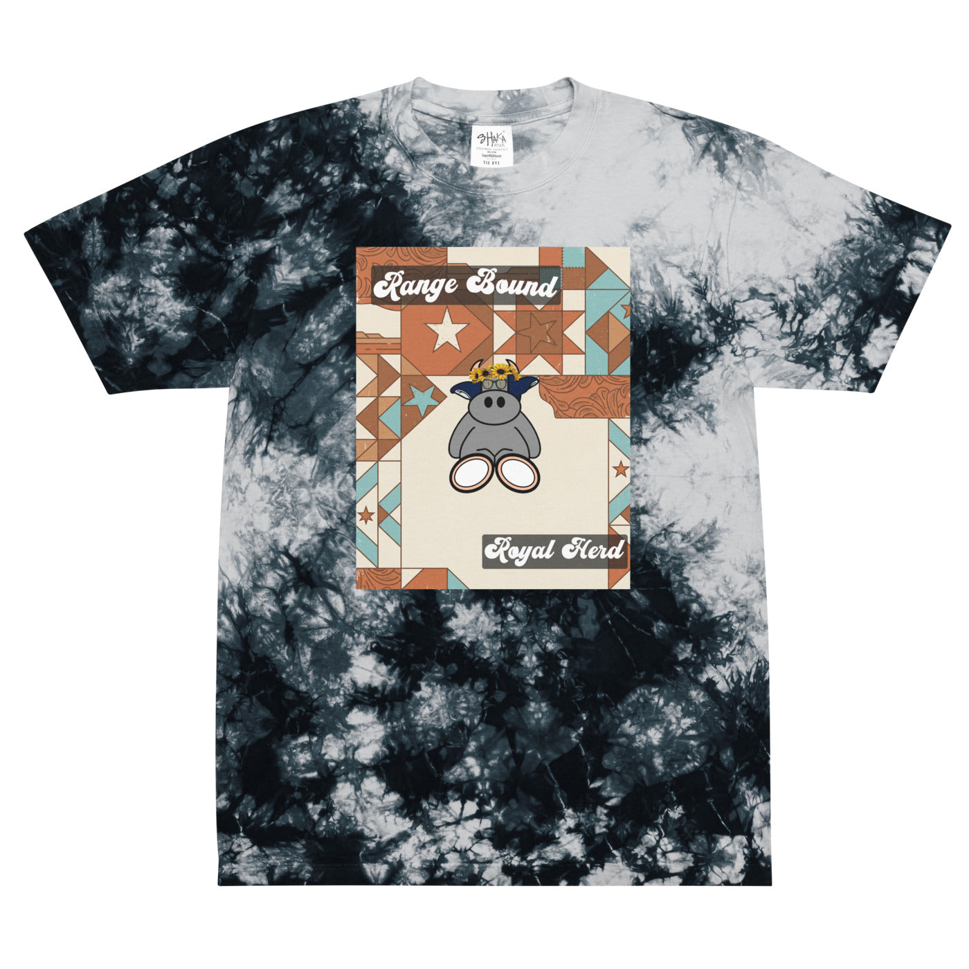 Pocket Cows Unisex Oversized Tie-Dye T-Shirt — Design 258