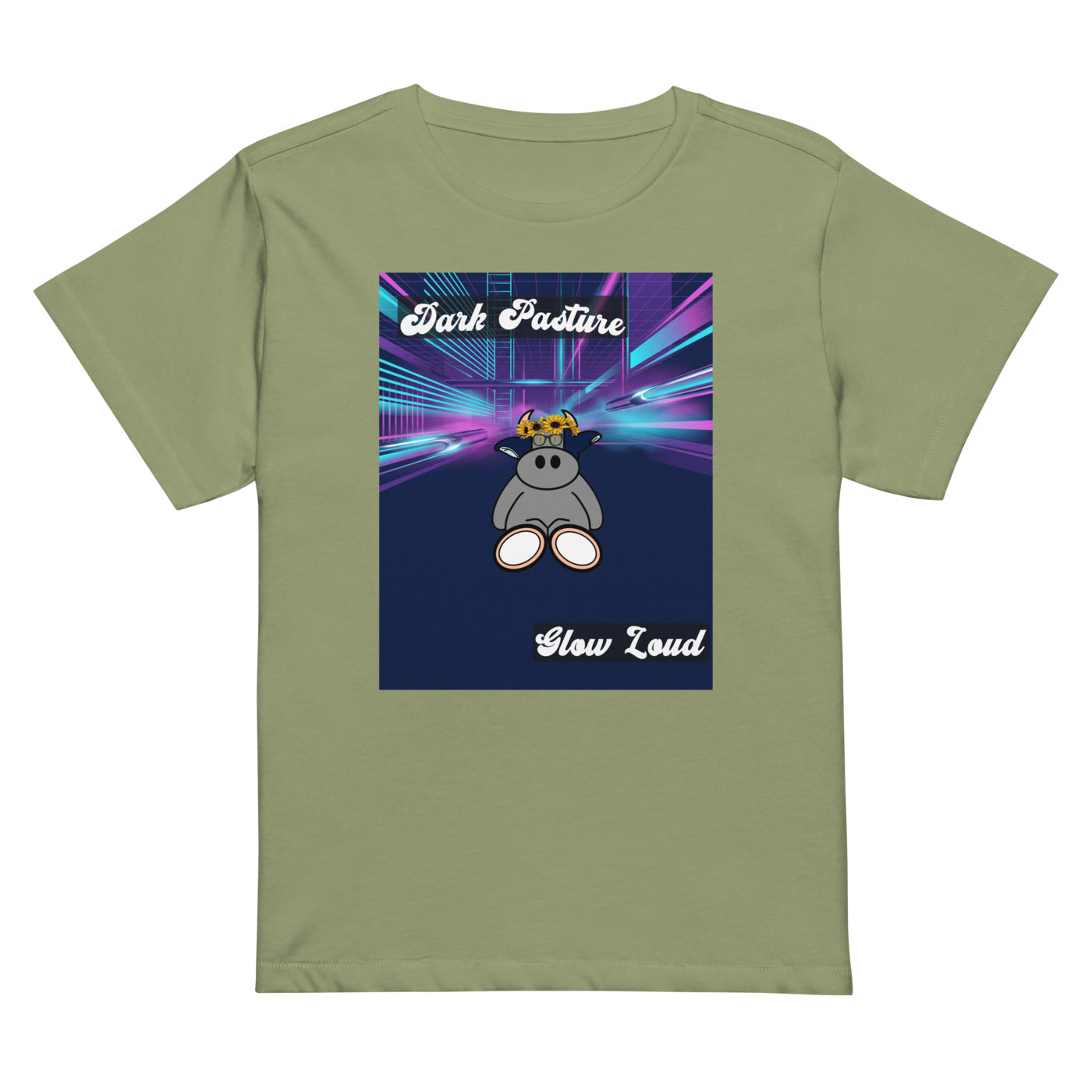 Pocket Cows Women's High-Waisted Tee — Design 255