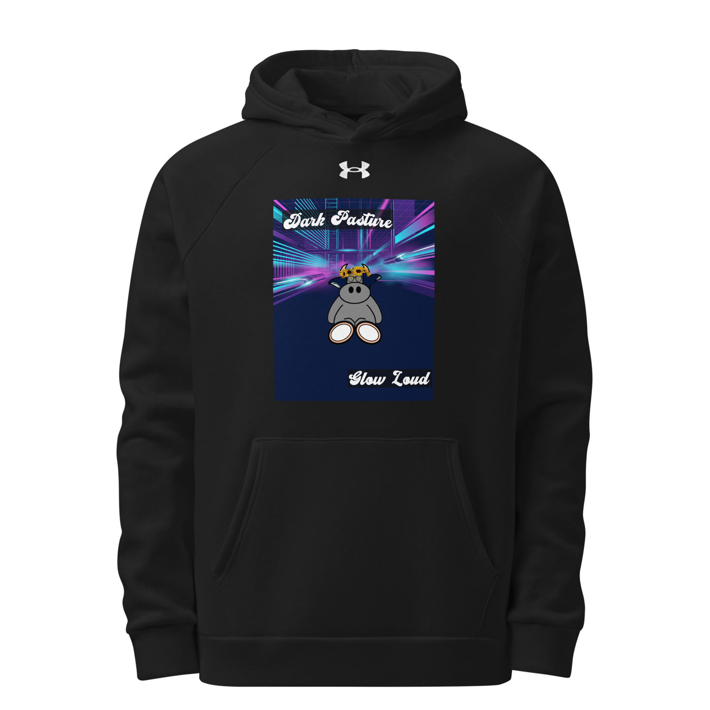 Pocket Cows Men’s Under Armour Rival Fleece Hoodie — Design 255