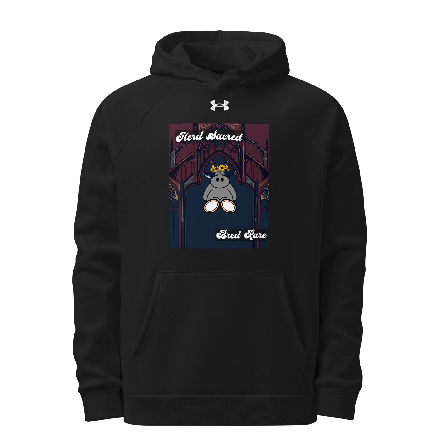 Pocket Cows Men’s Under Armour Rival Fleece Hoodie — Design 271