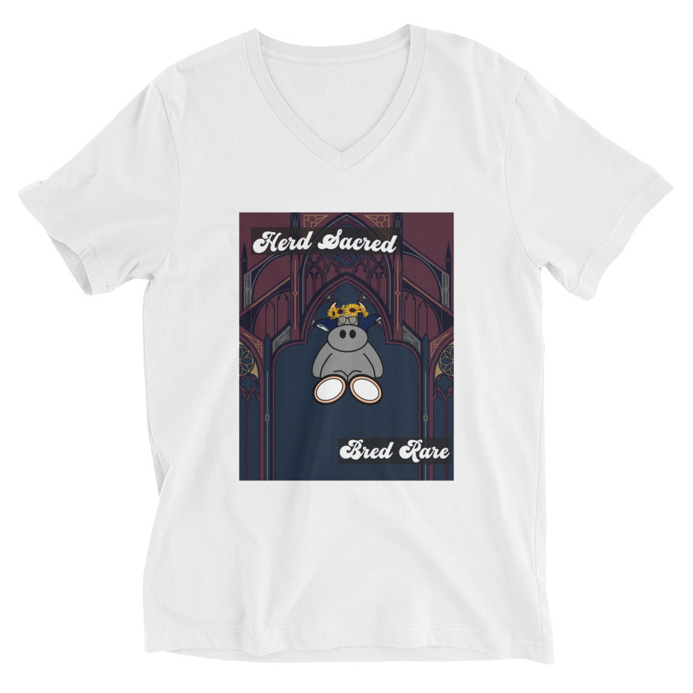 Pocket Cows Unisex V-Neck Tee — Design 271