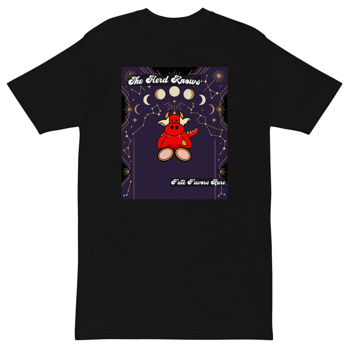 Pocket Cows Heavyweight Tee — Written In The Herd — Design 51 — alternate view