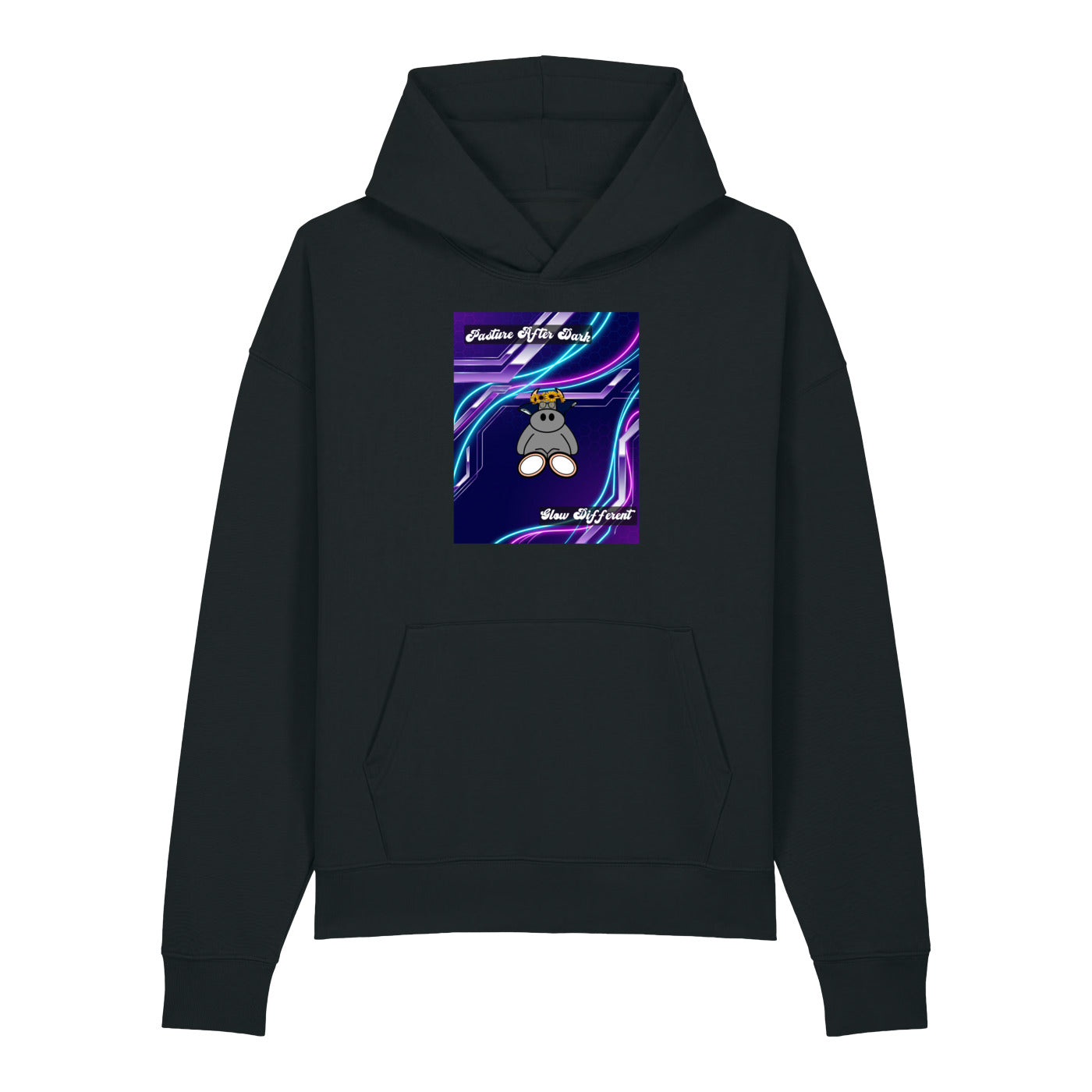 Pocket Cows Unisex Relaxed Mid-Weight Chaser Hooded Sweatshirt — Design 251