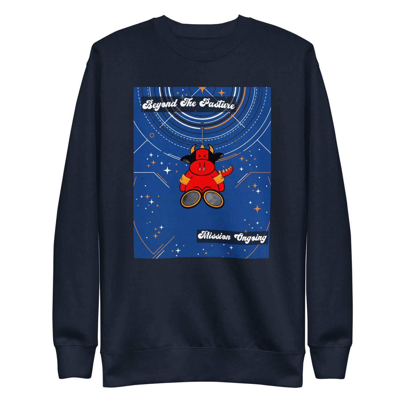 Pocket Cows Crewneck — Orbit The Herd — Design 278