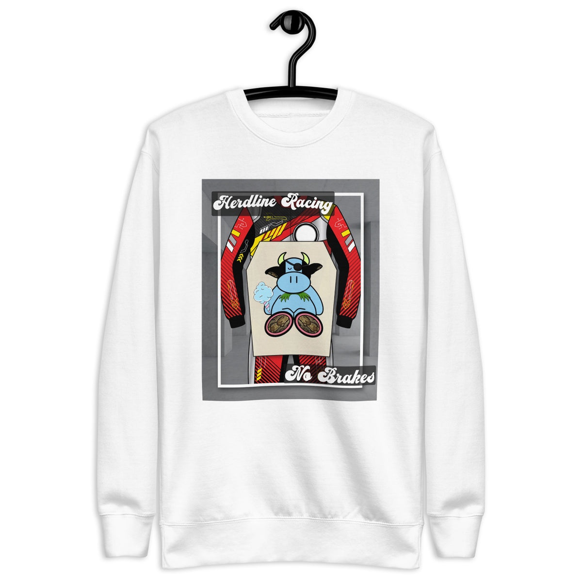 Pocket Cows Crewneck — Full Throttle — Design 06 — alternate view