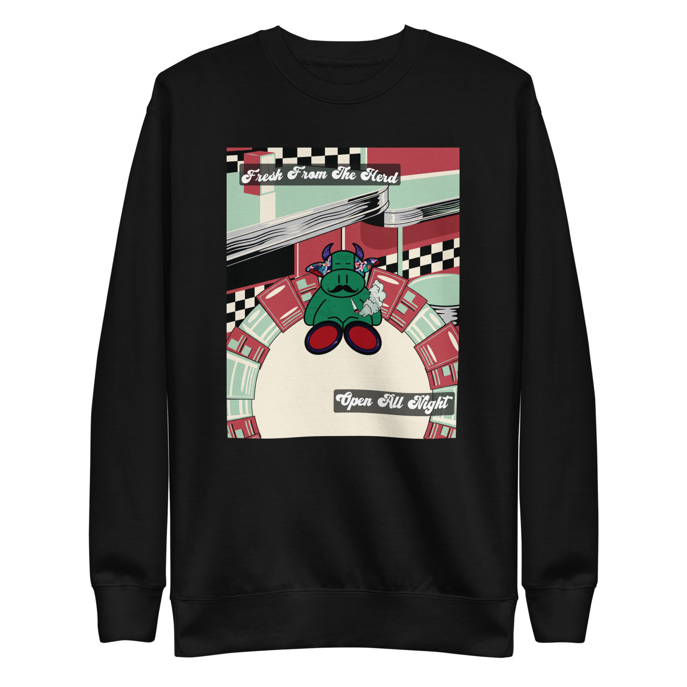 Pocket Cows Crewneck — Always Fresh — Design 173