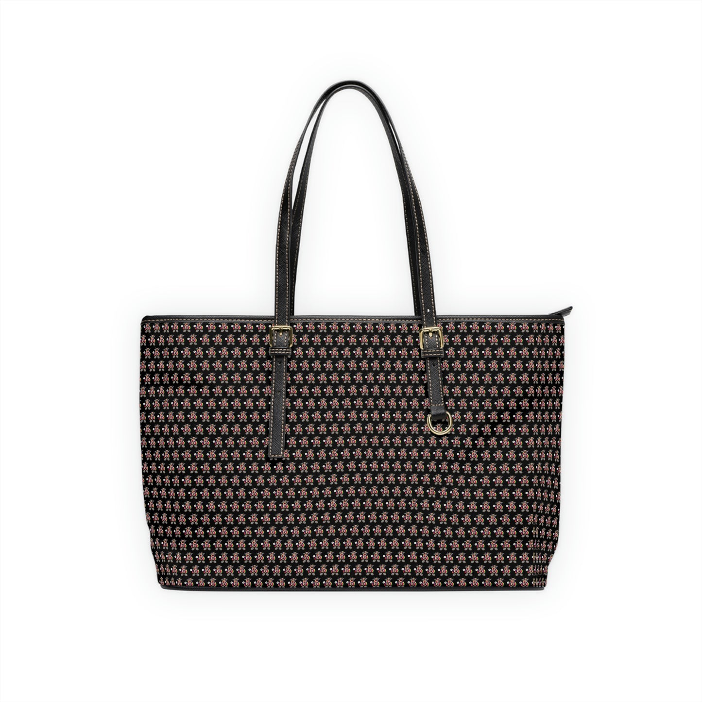 Black Pattern PU Leather Shoulder Bag