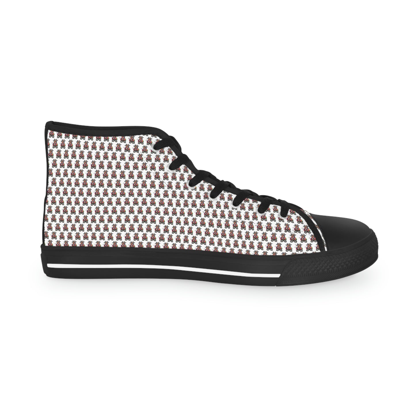 White Pattern Men's High Top Sneakers