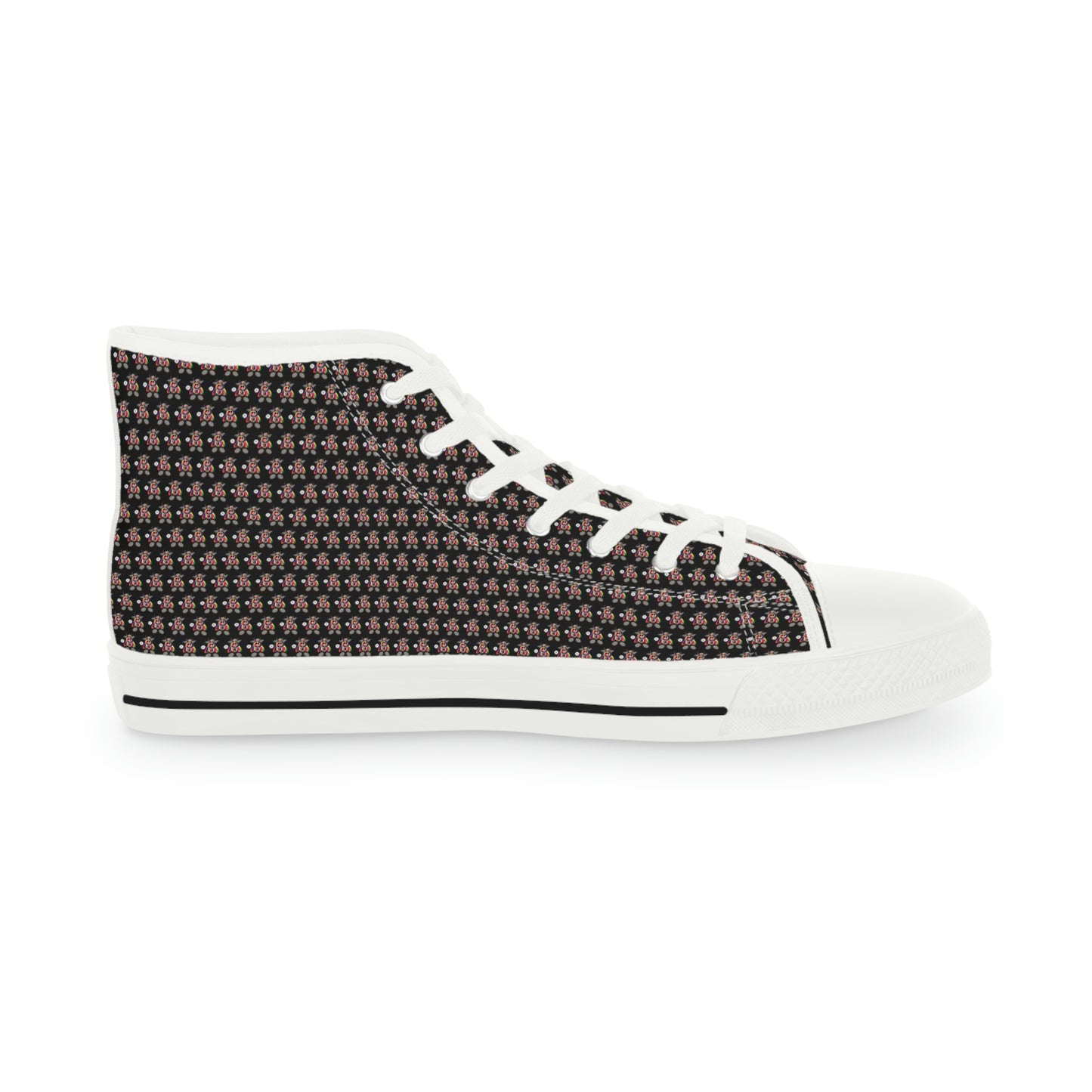 Black Pattern Men's High Top Sneakers