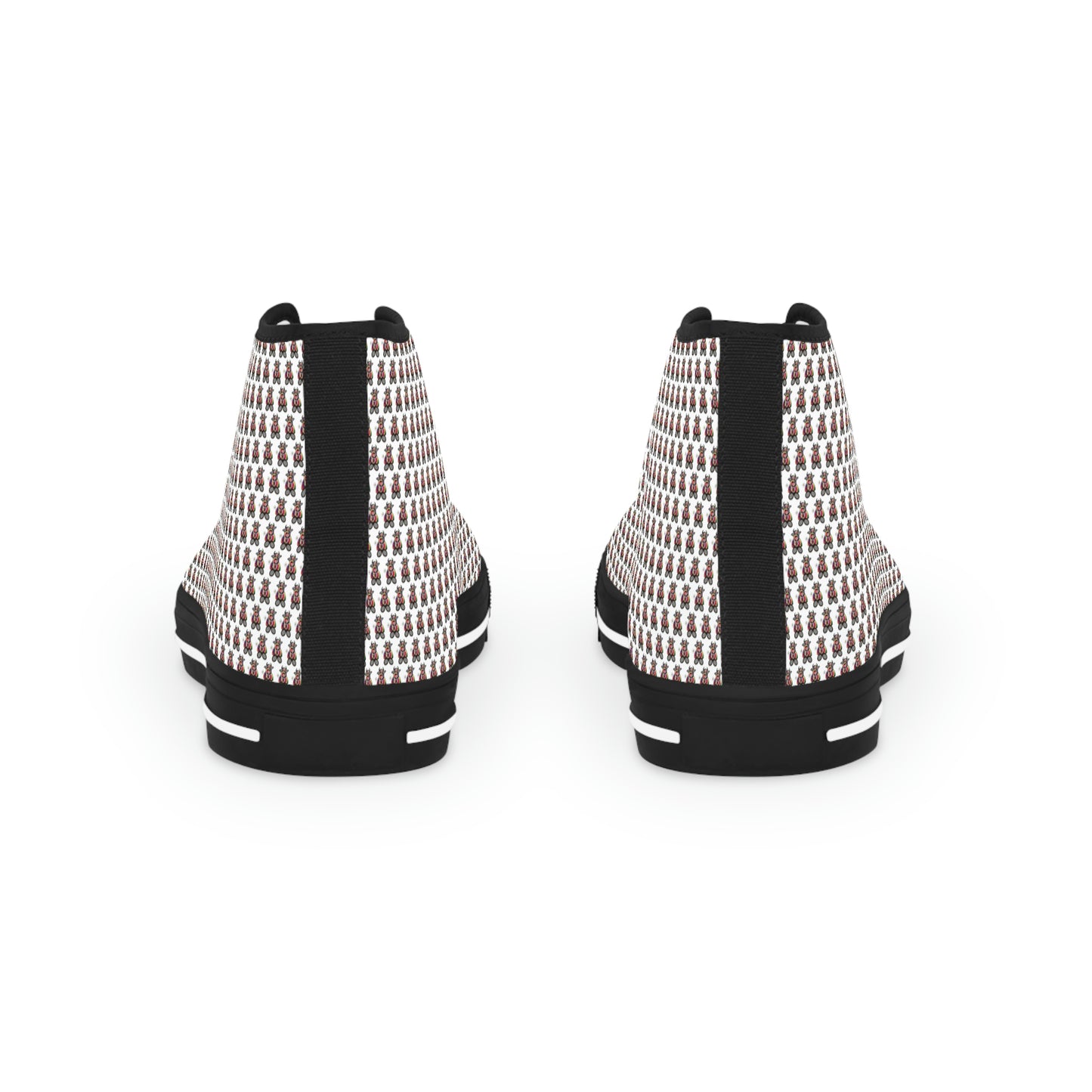 White Pattern Men's High Top Sneakers
