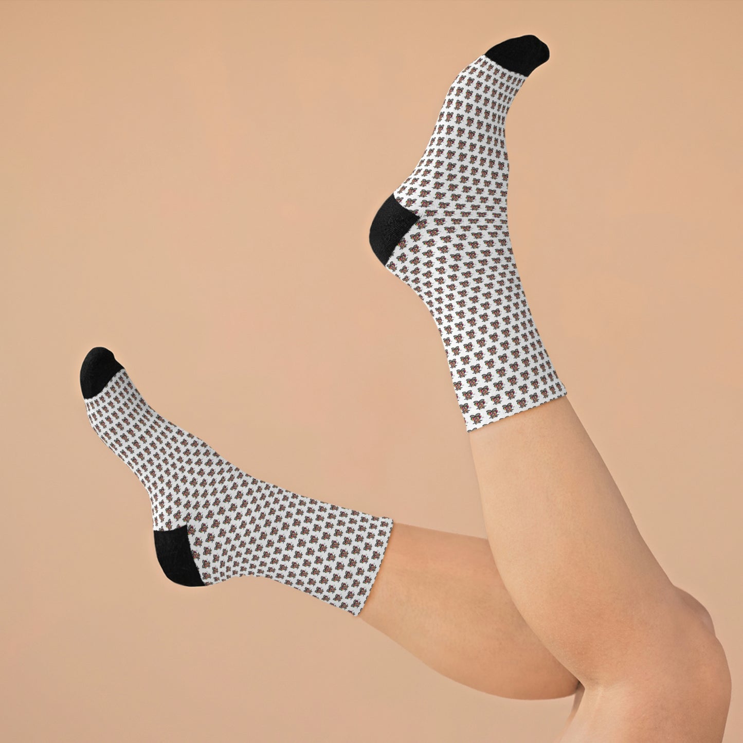 White Pattern DTG Socks