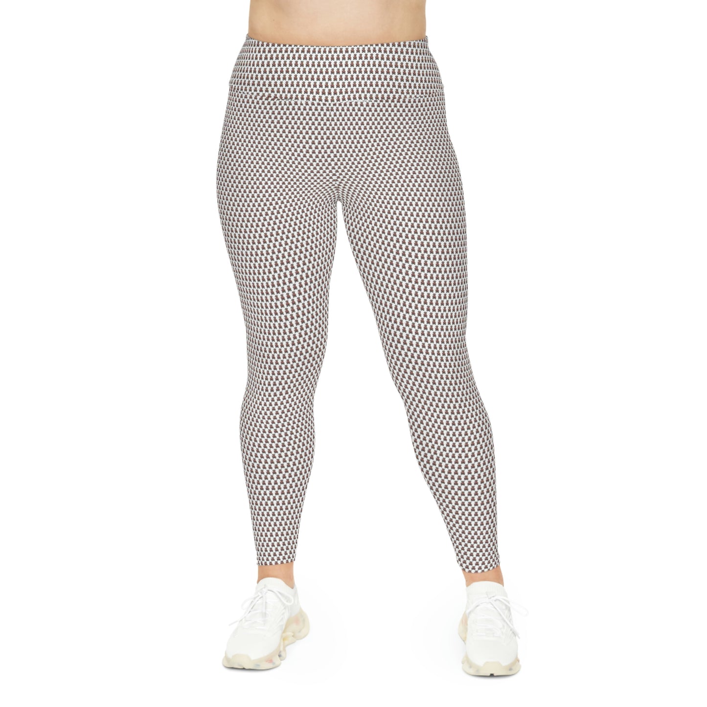 White Pattern Plus Size Leggings