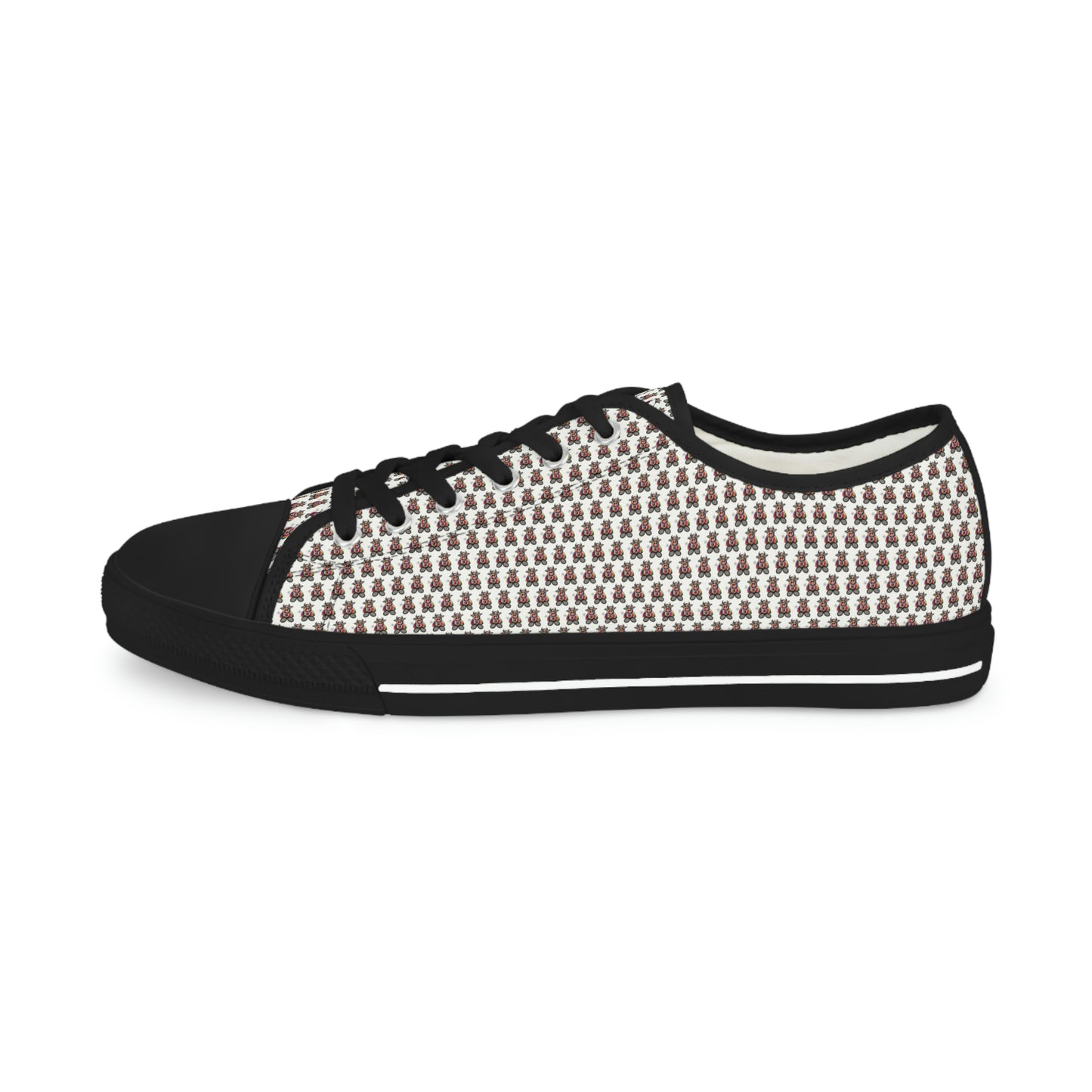 White Pattern Men's Low Top Sneakers