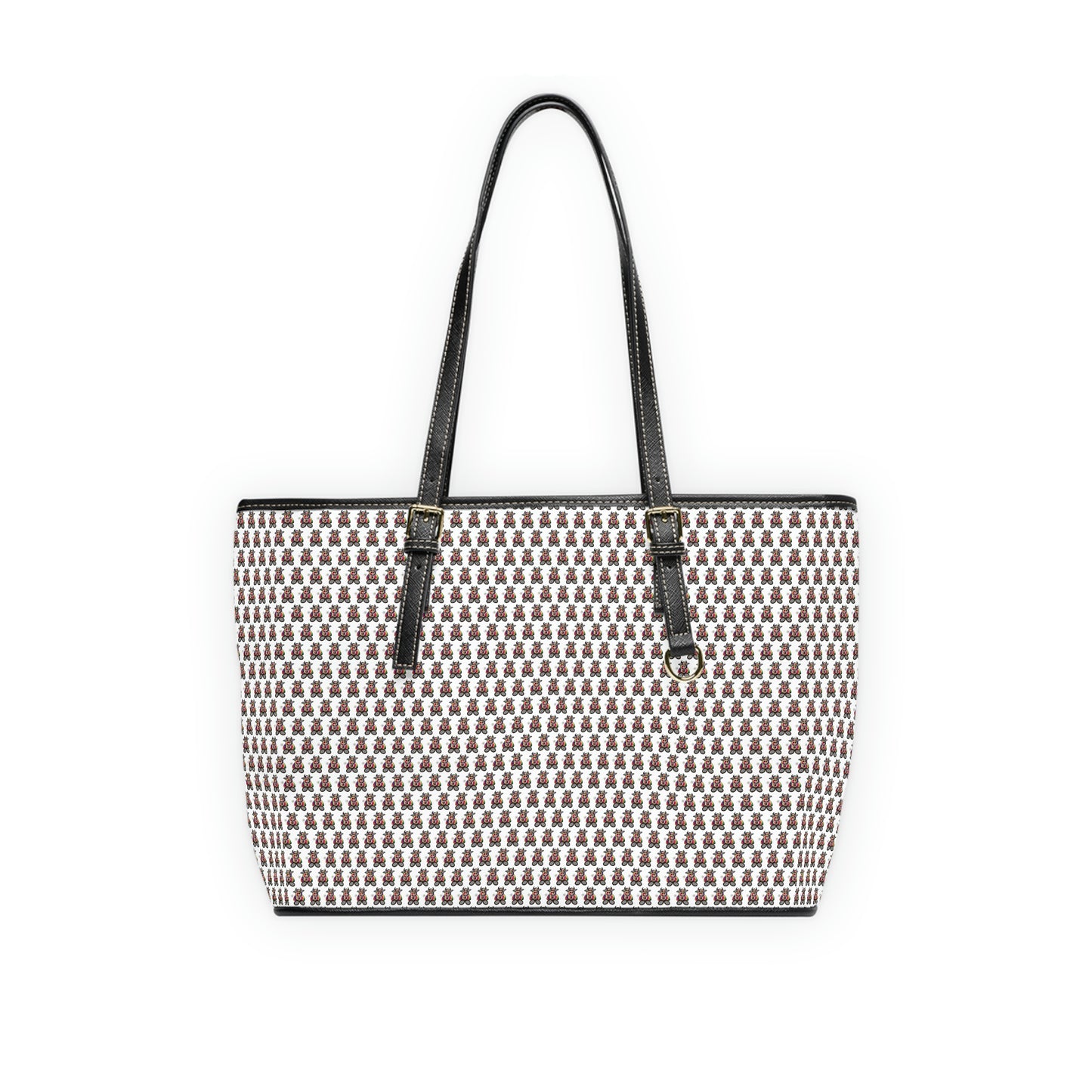 White Pattern PU Leather Shoulder Bag
