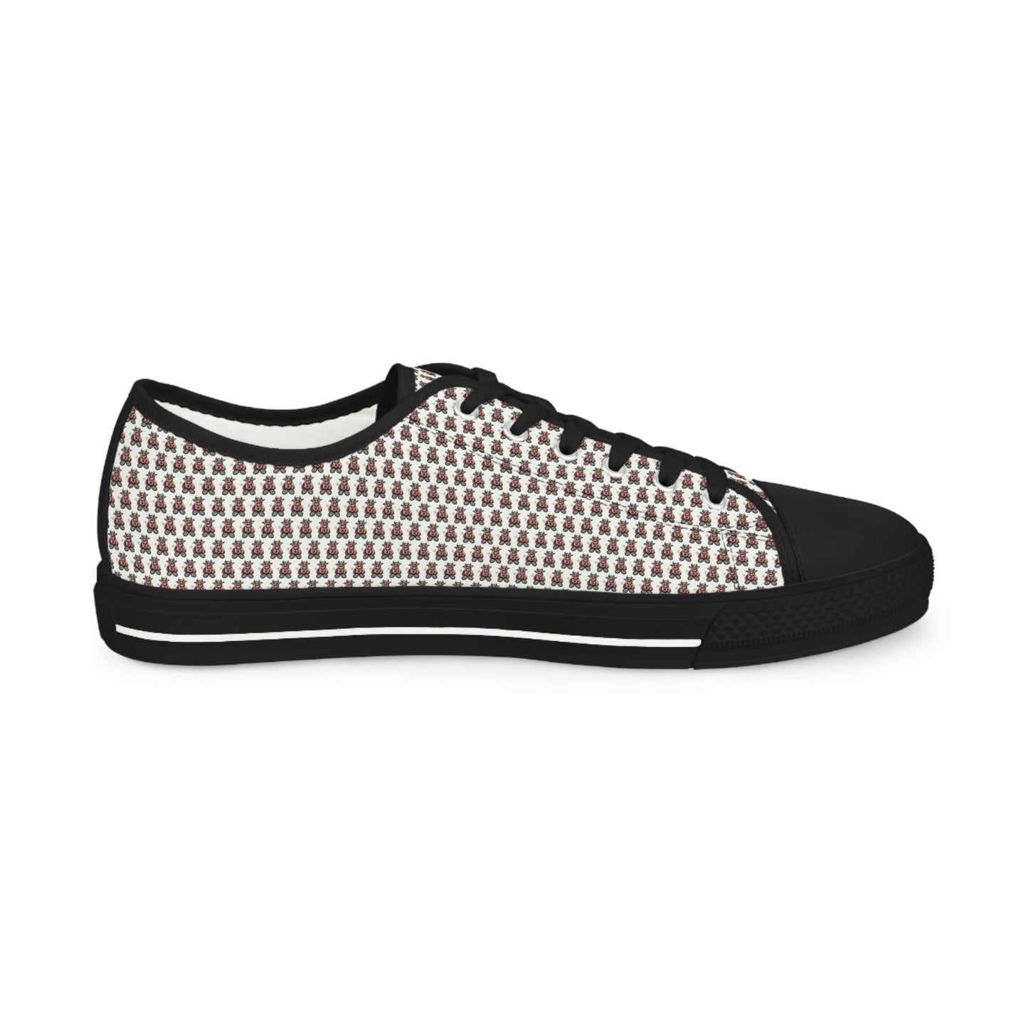 White Pattern Men's Low Top Sneakers