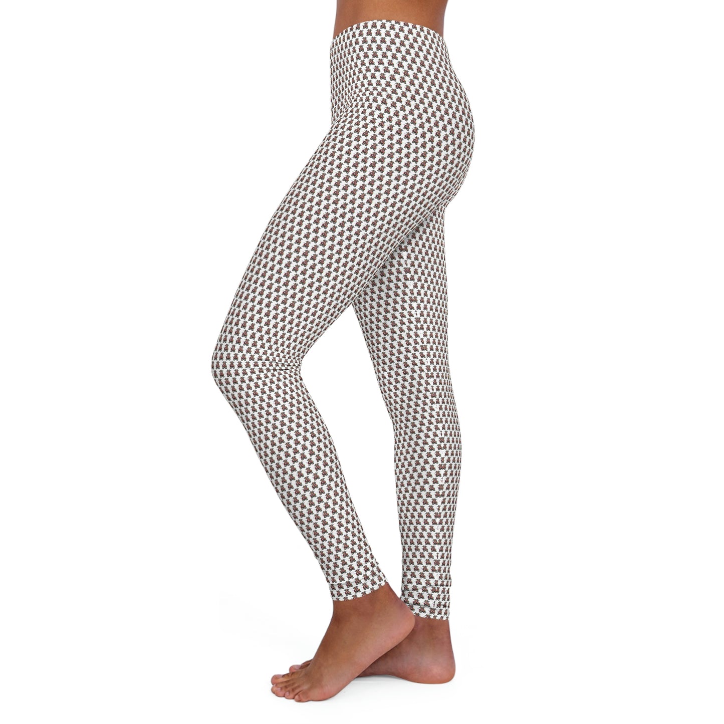 White Pattern Women's Spandex Leggings