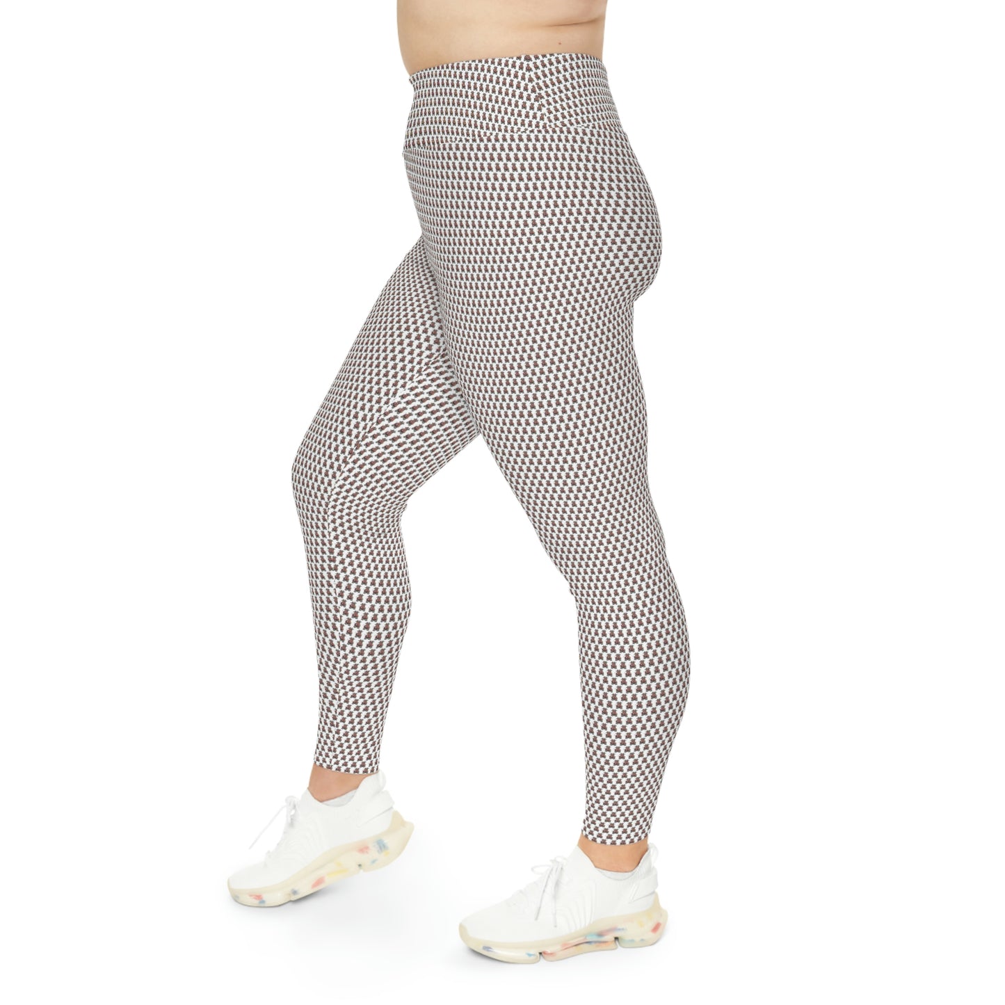 White Pattern Plus Size Leggings