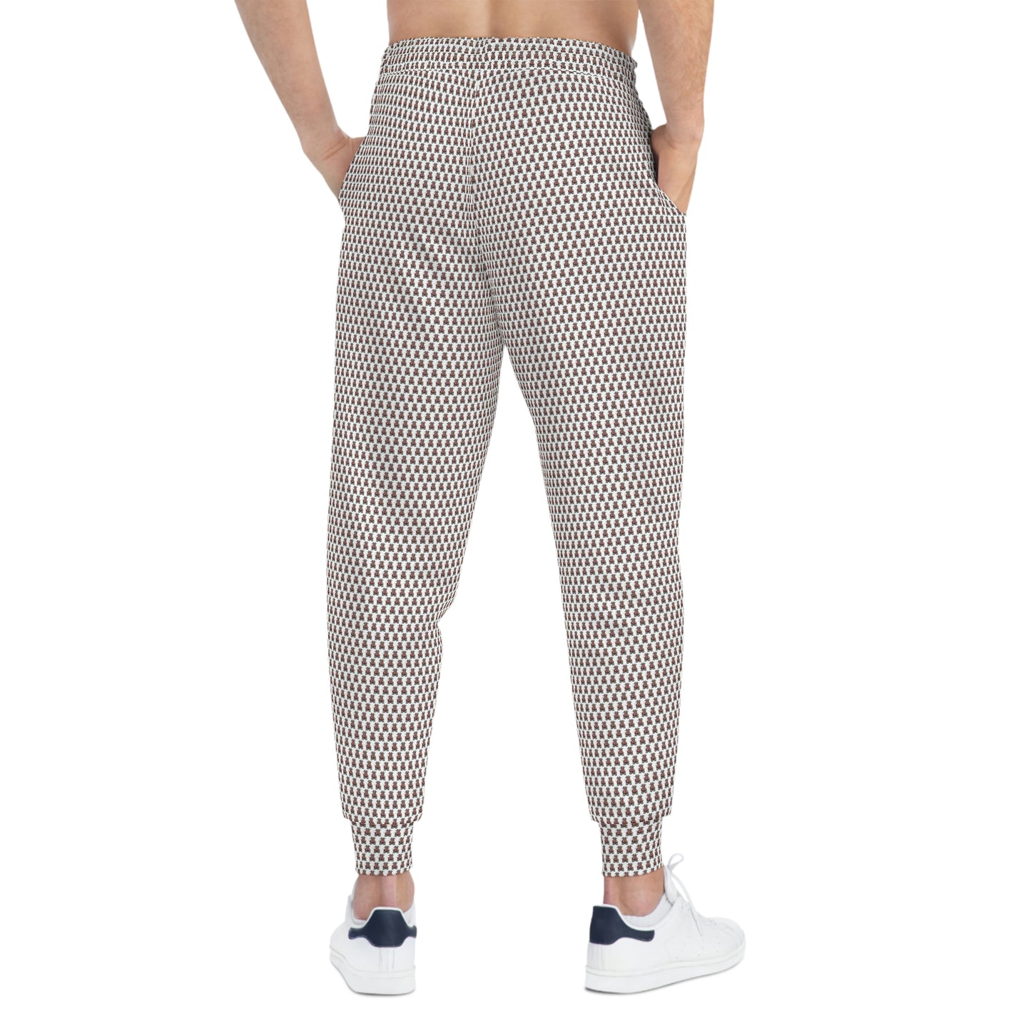 White Pattern Athletic Joggers (AOP)