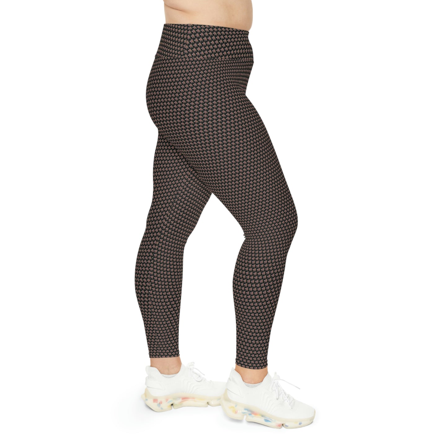Black Pattern Plus Size Leggings