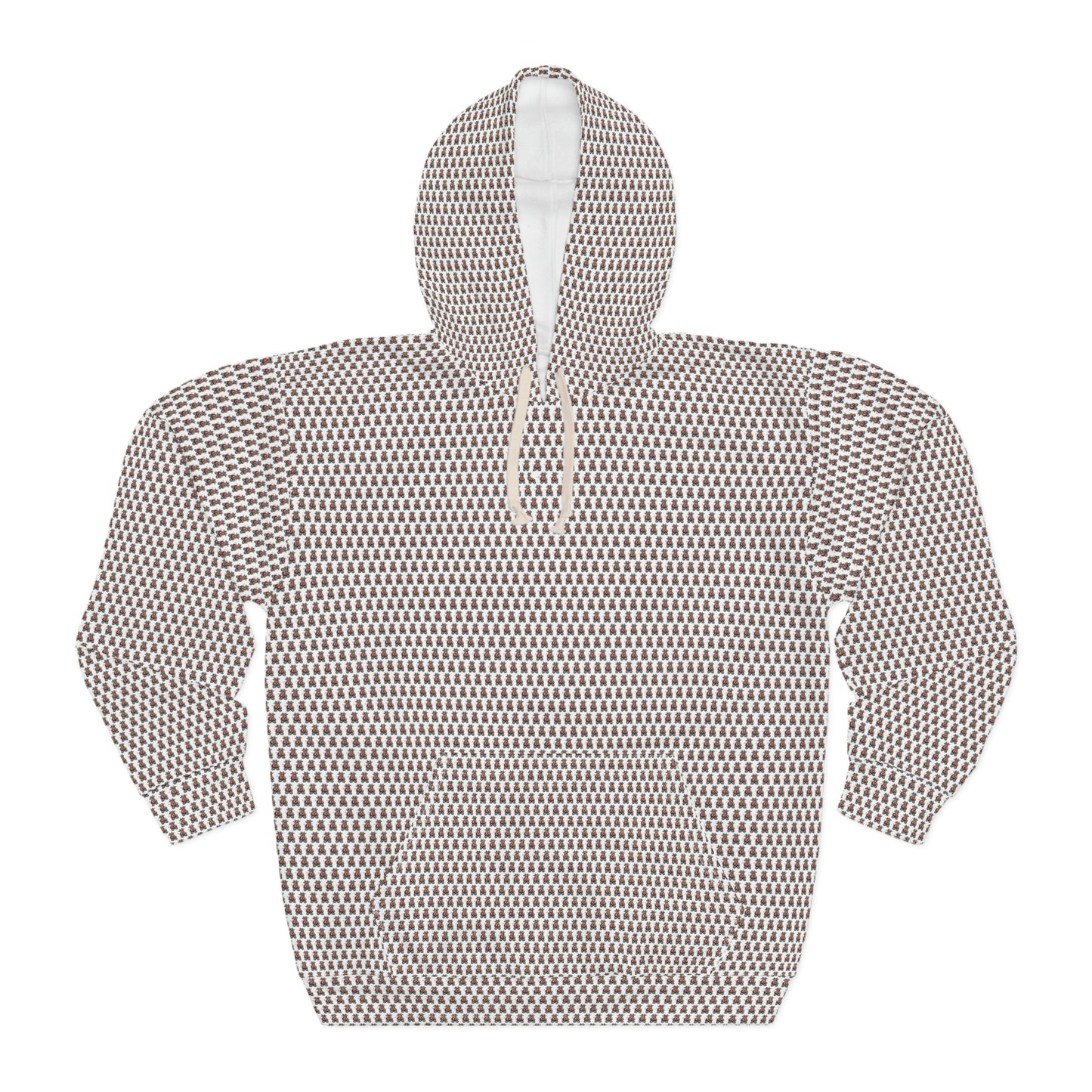 White Pattern AOP Unisex Pullover Hoodie