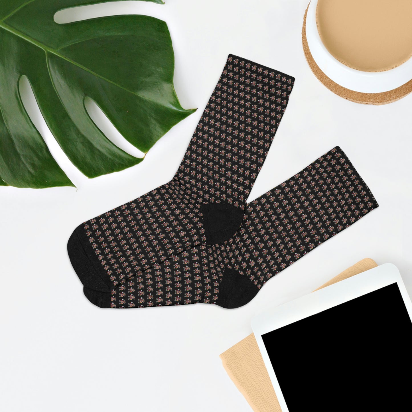 Black Pattern DTG Socks