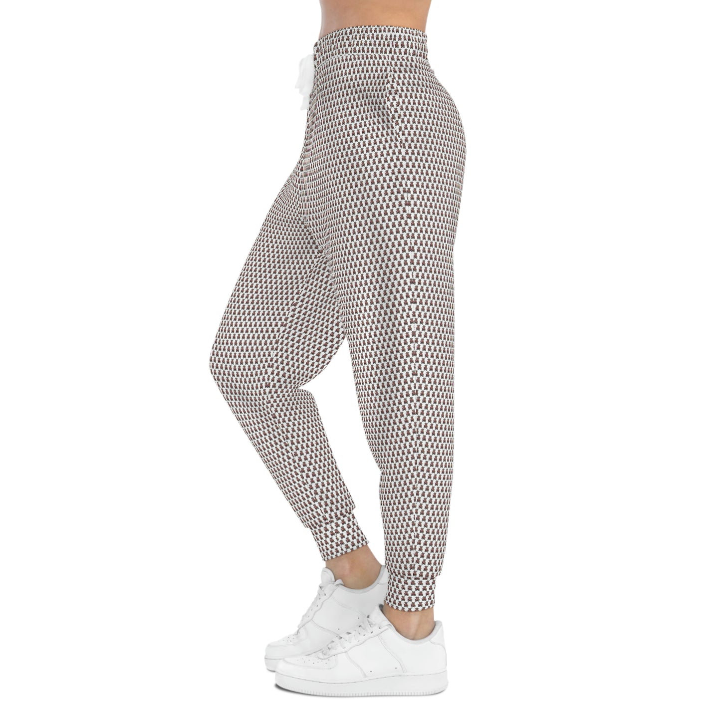White Pattern Athletic Joggers (AOP)