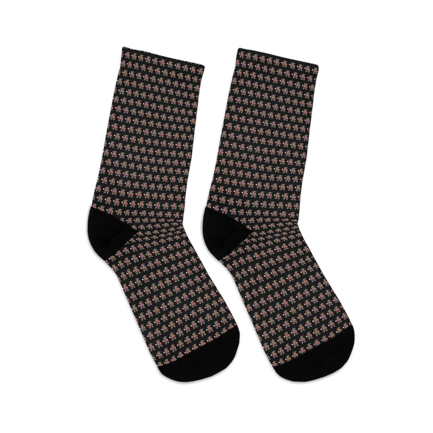 Black Pattern DTG Socks