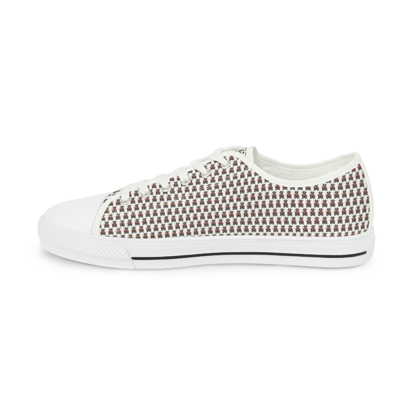 White Pattern Men's Low Top Sneakers