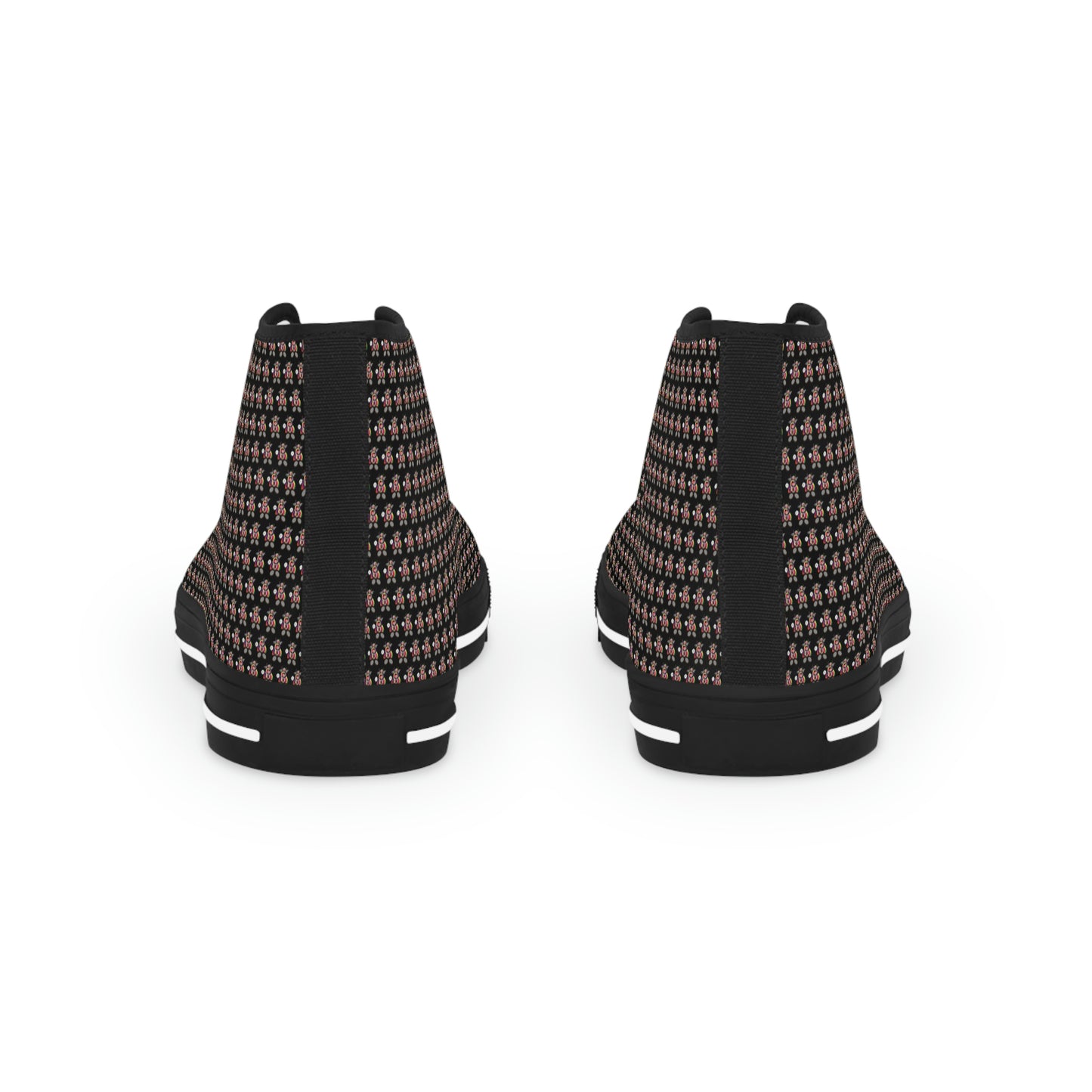 Black Pattern Men's High Top Sneakers